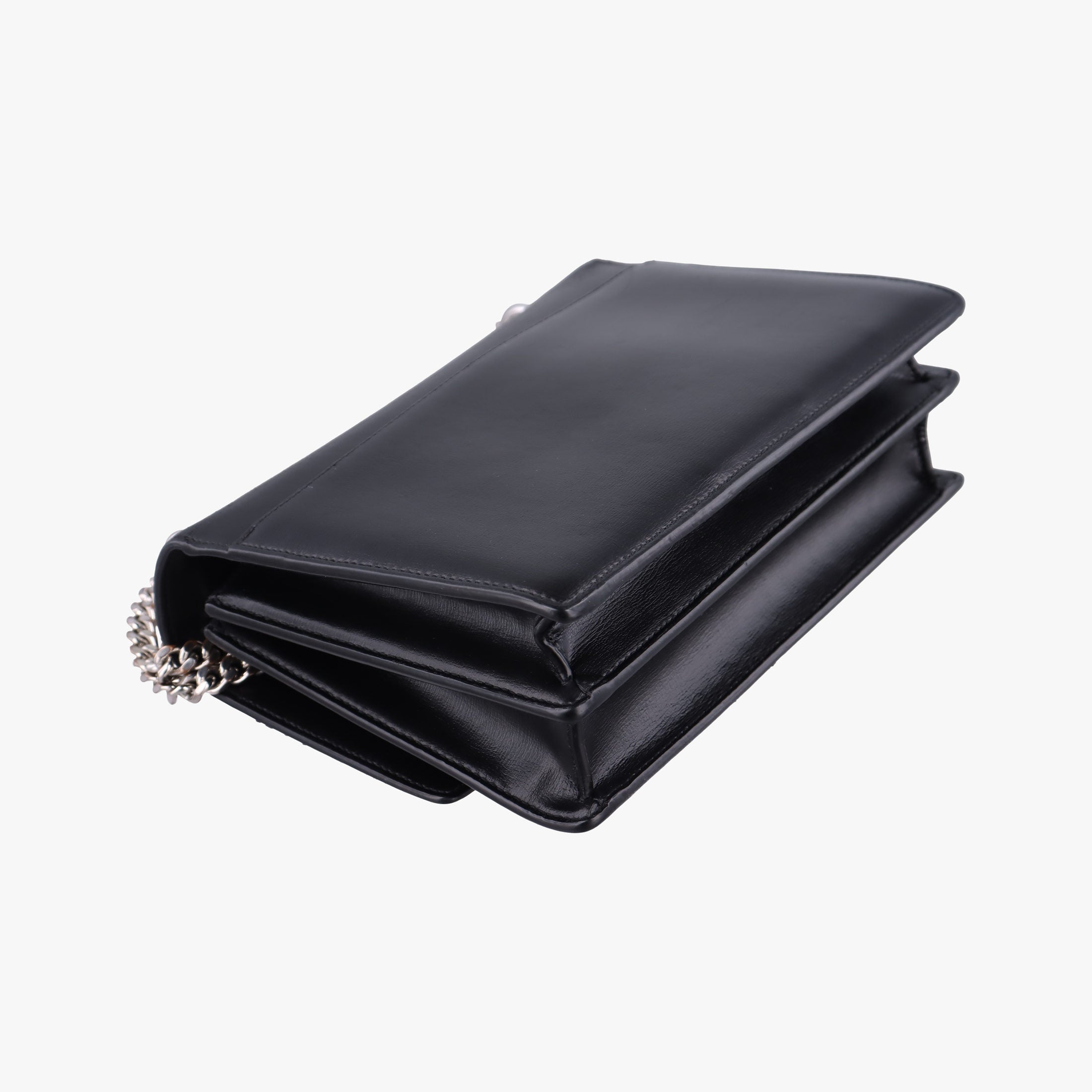 Pre-owned Yves Saint Laurent SUNSET Black Leather 442906 shoulderbag | stylenewstar
