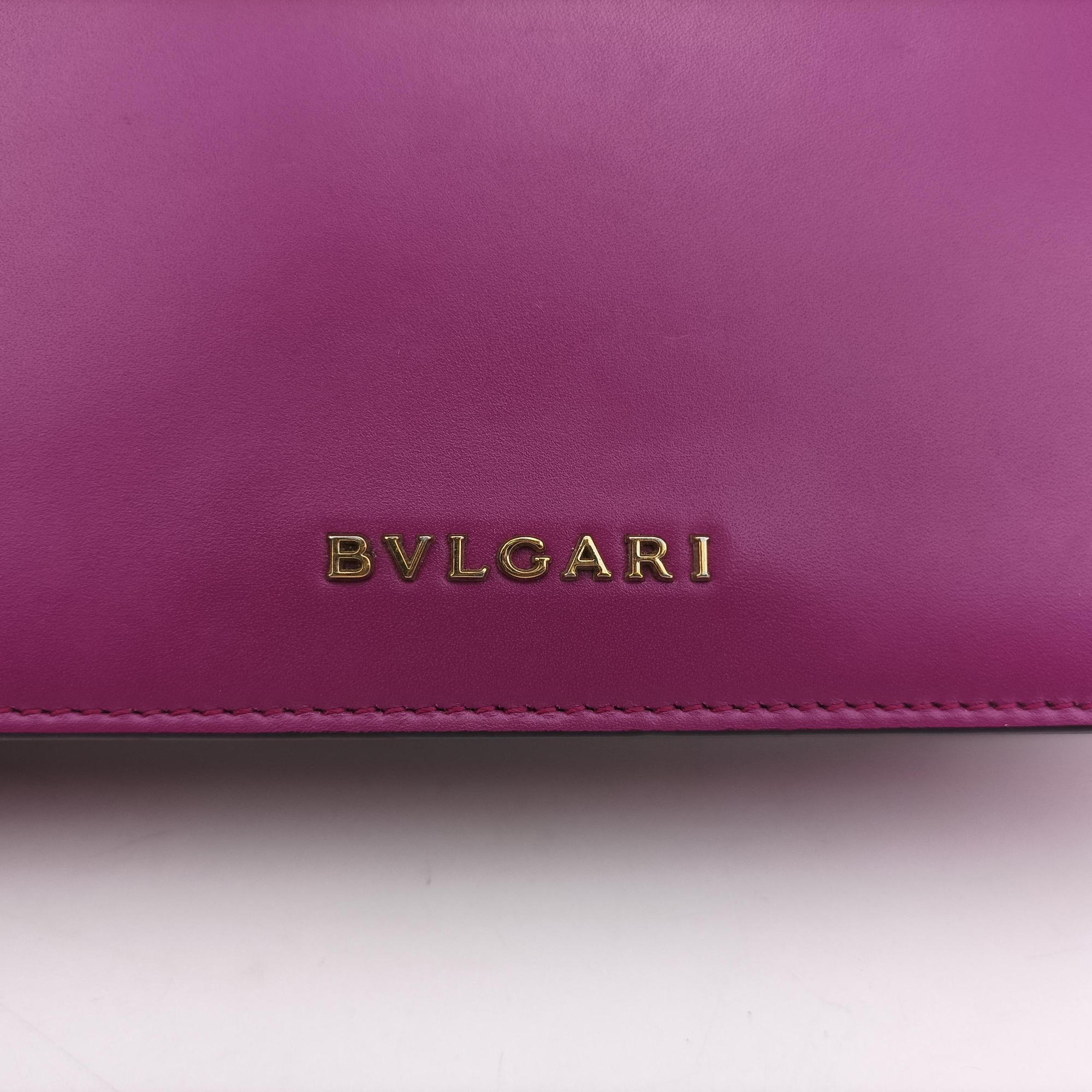 Pre-owned Bvlgari SERPENTI FOREVER Purple Leather  shoulderbag | stylenewstar