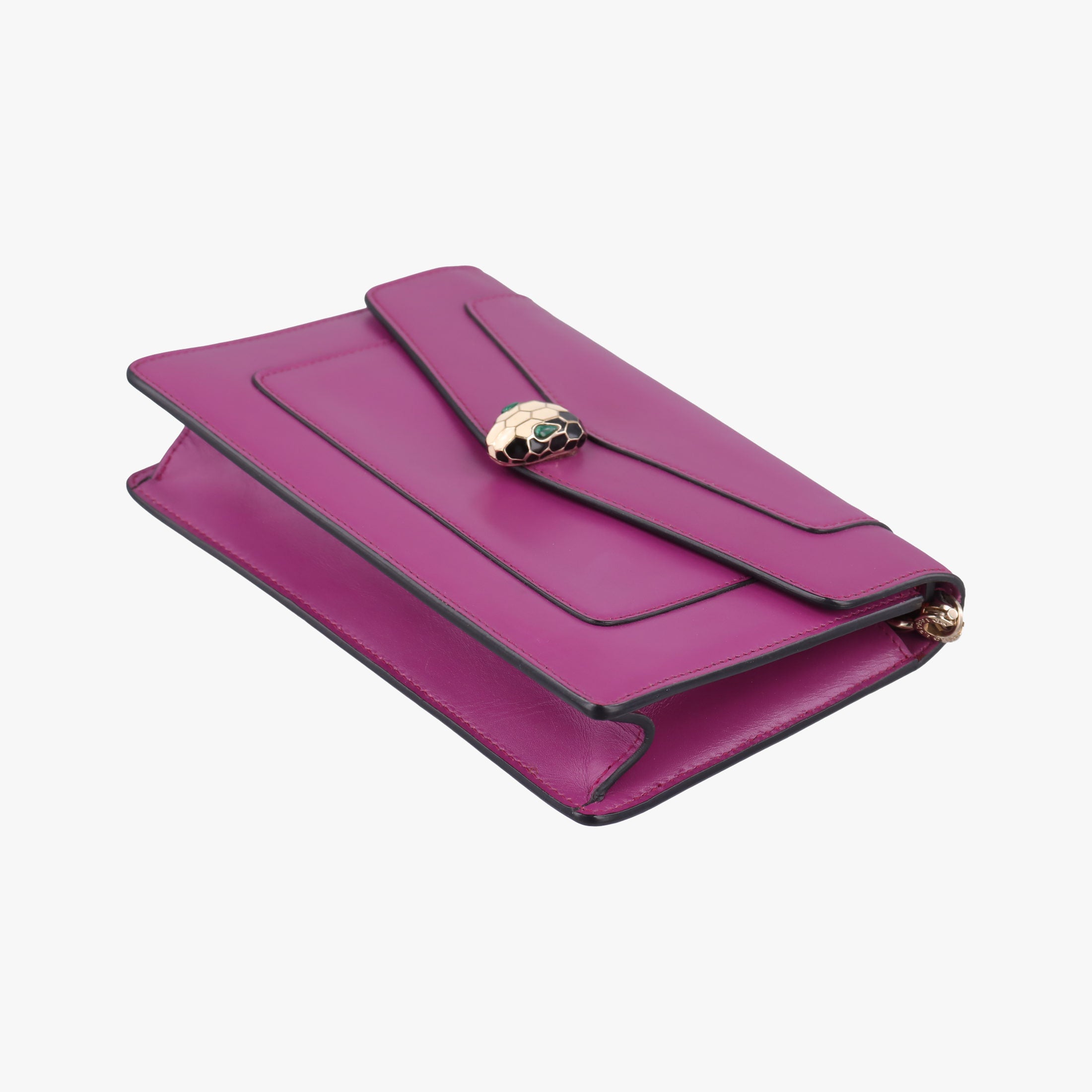 Pre-owned Bvlgari SERPENTI FOREVER Purple Leather  shoulderbag | stylenewstar