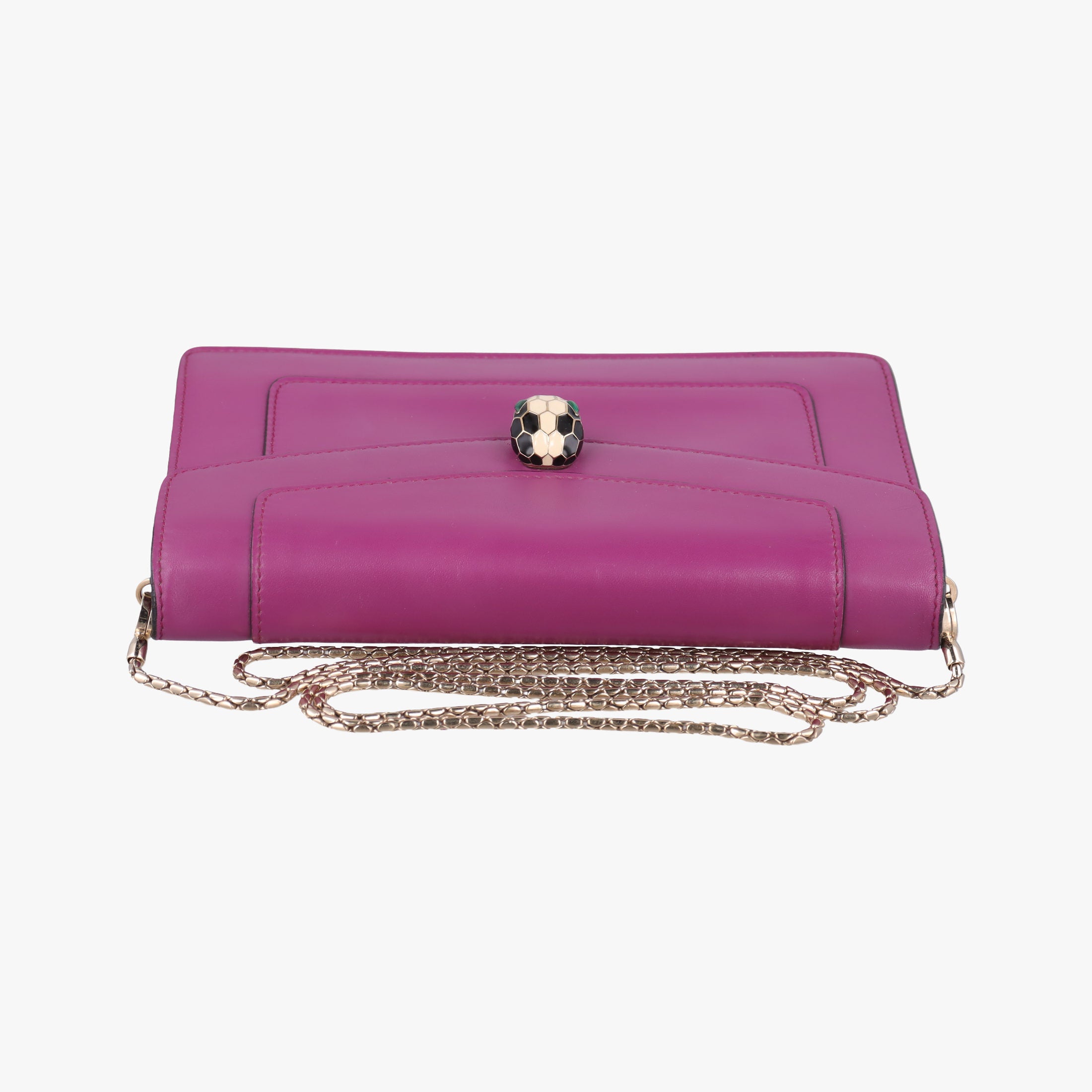 Pre-owned Bvlgari SERPENTI FOREVER Purple Leather  shoulderbag | stylenewstar