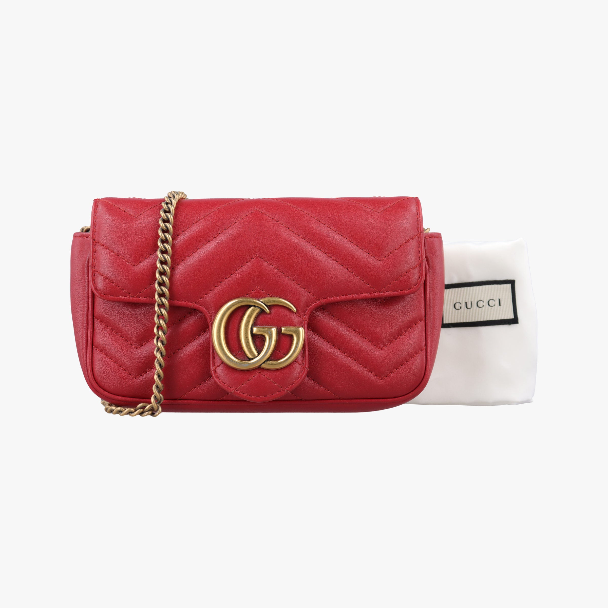 Secondhand Gucci GG Marmont Red Leather 476433 shoulderbag | stylenewstar
