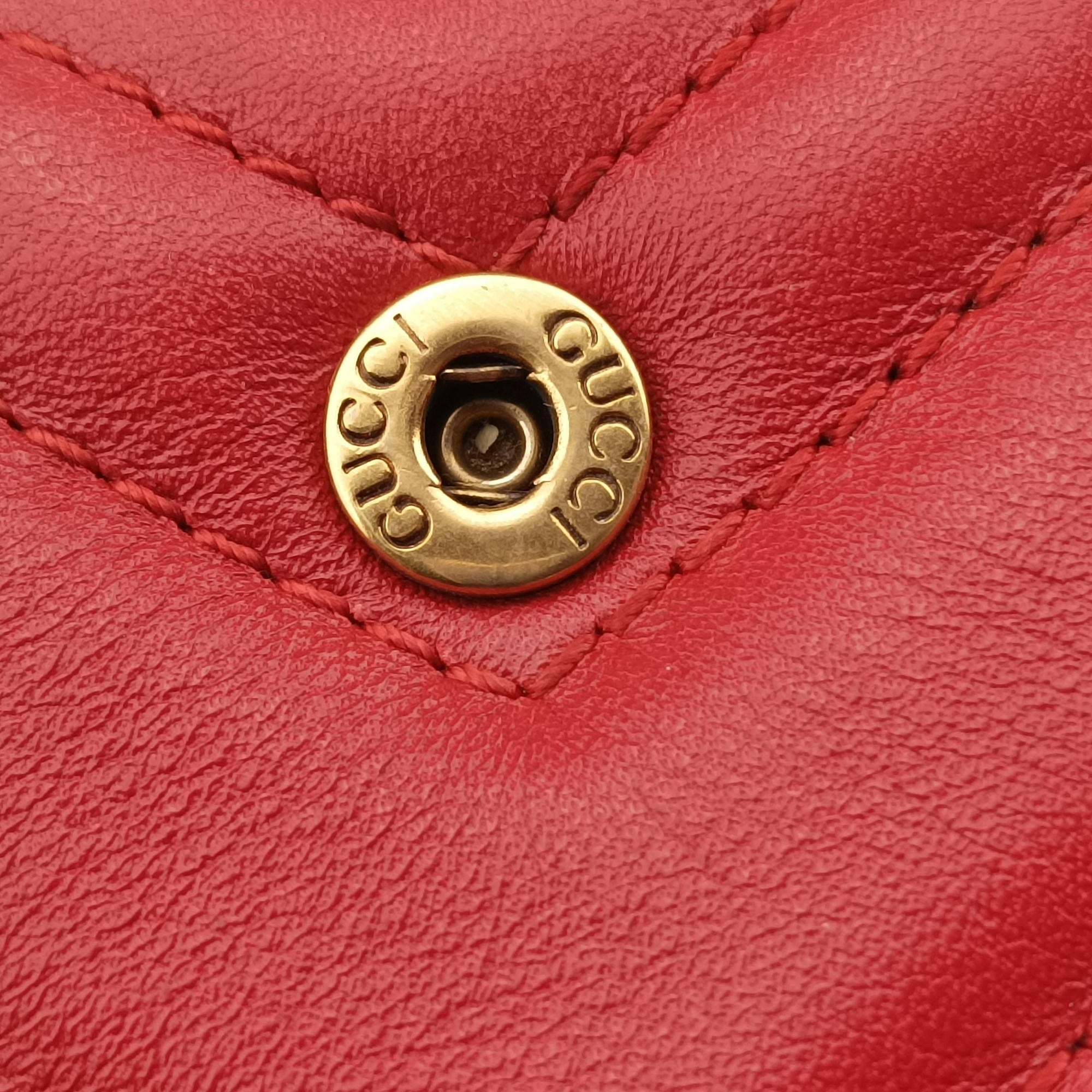 Secondhand Gucci GG Marmont Red Leather 476433 shoulderbag | stylenewstar