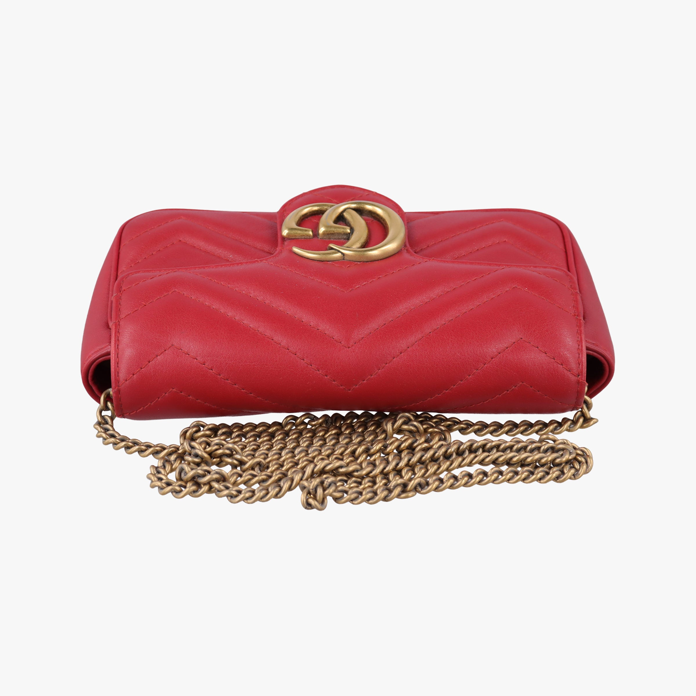 Secondhand Gucci GG Marmont Red Leather 476433 shoulderbag | stylenewstar