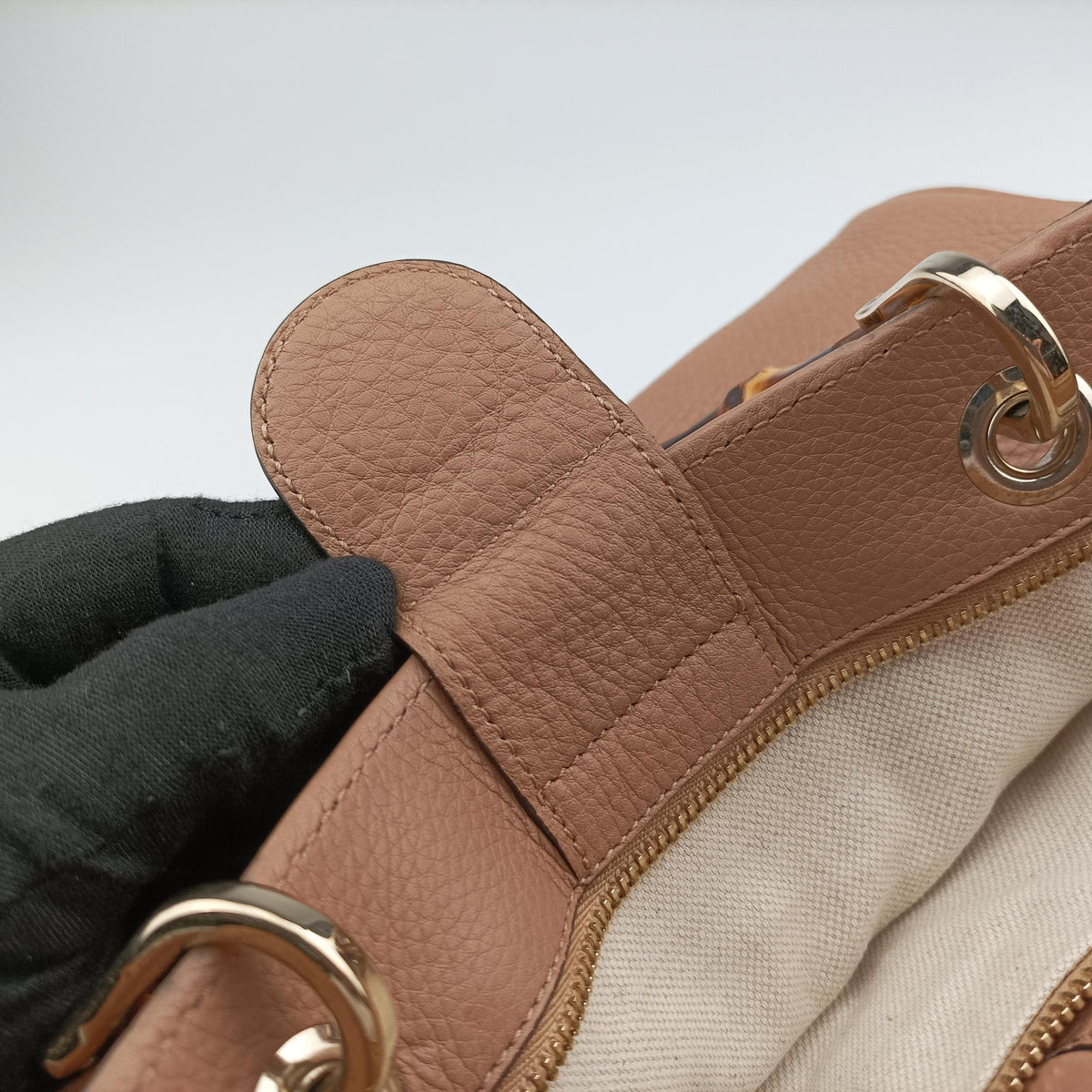 Pre-owned Gucci Bamboo Shopper Beige Leather 323660 shoulderbag | stylenewstar