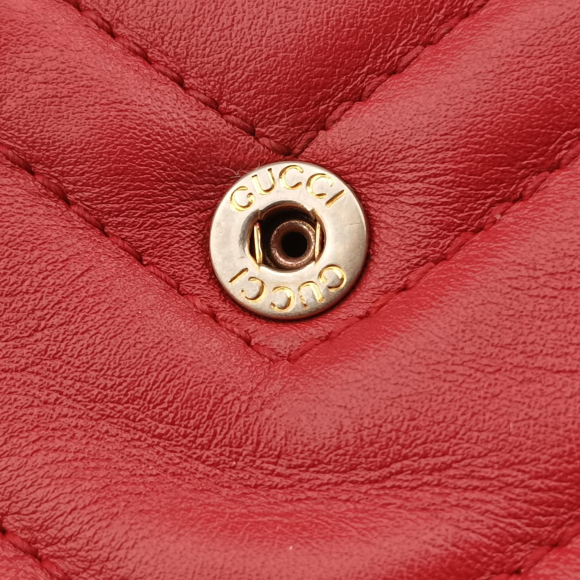 Secondhand Gucci GG Marmont Red Leather 476433 shoulderbag | stylenewstar