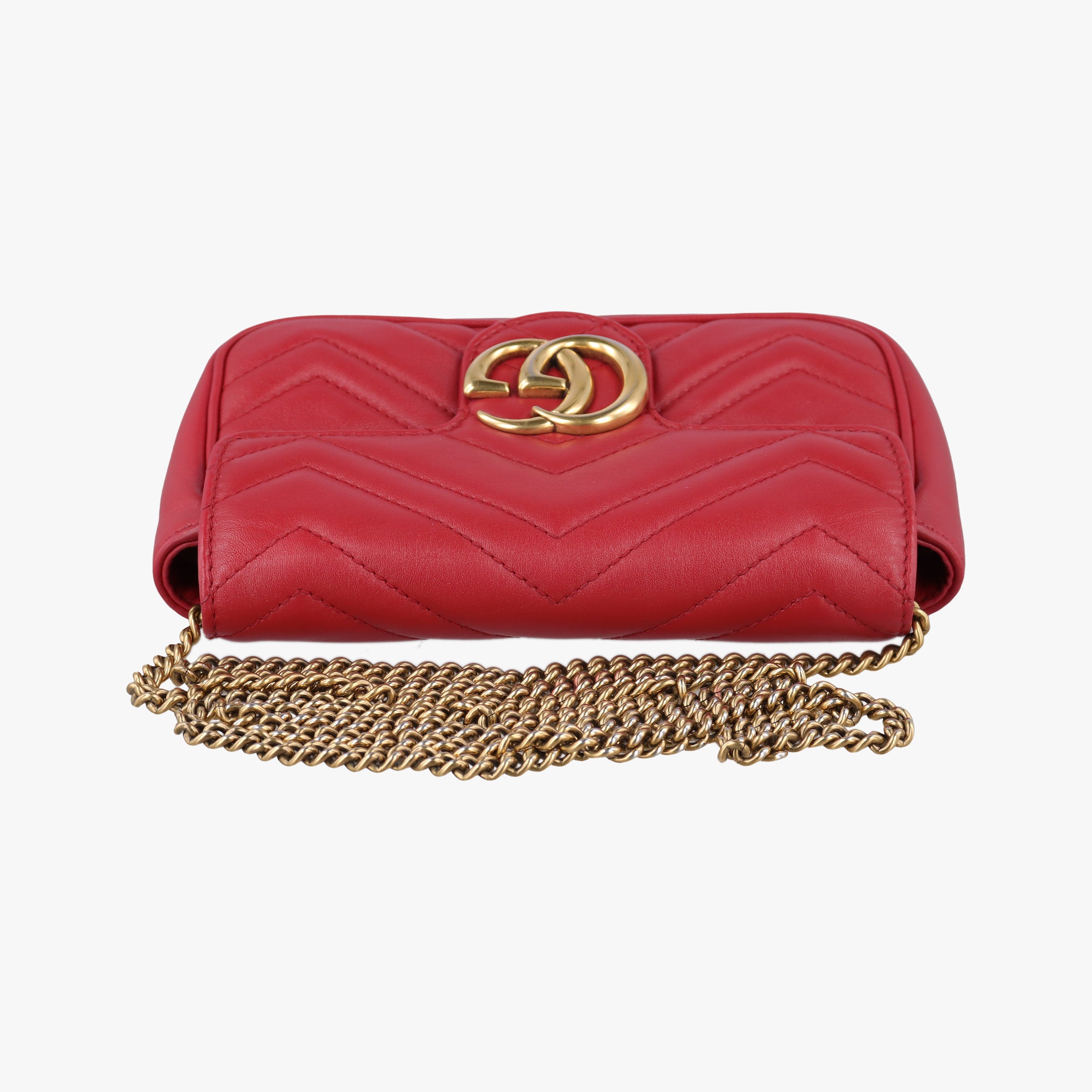 Secondhand Gucci GG Marmont Red Leather 476433 shoulderbag | stylenewstar