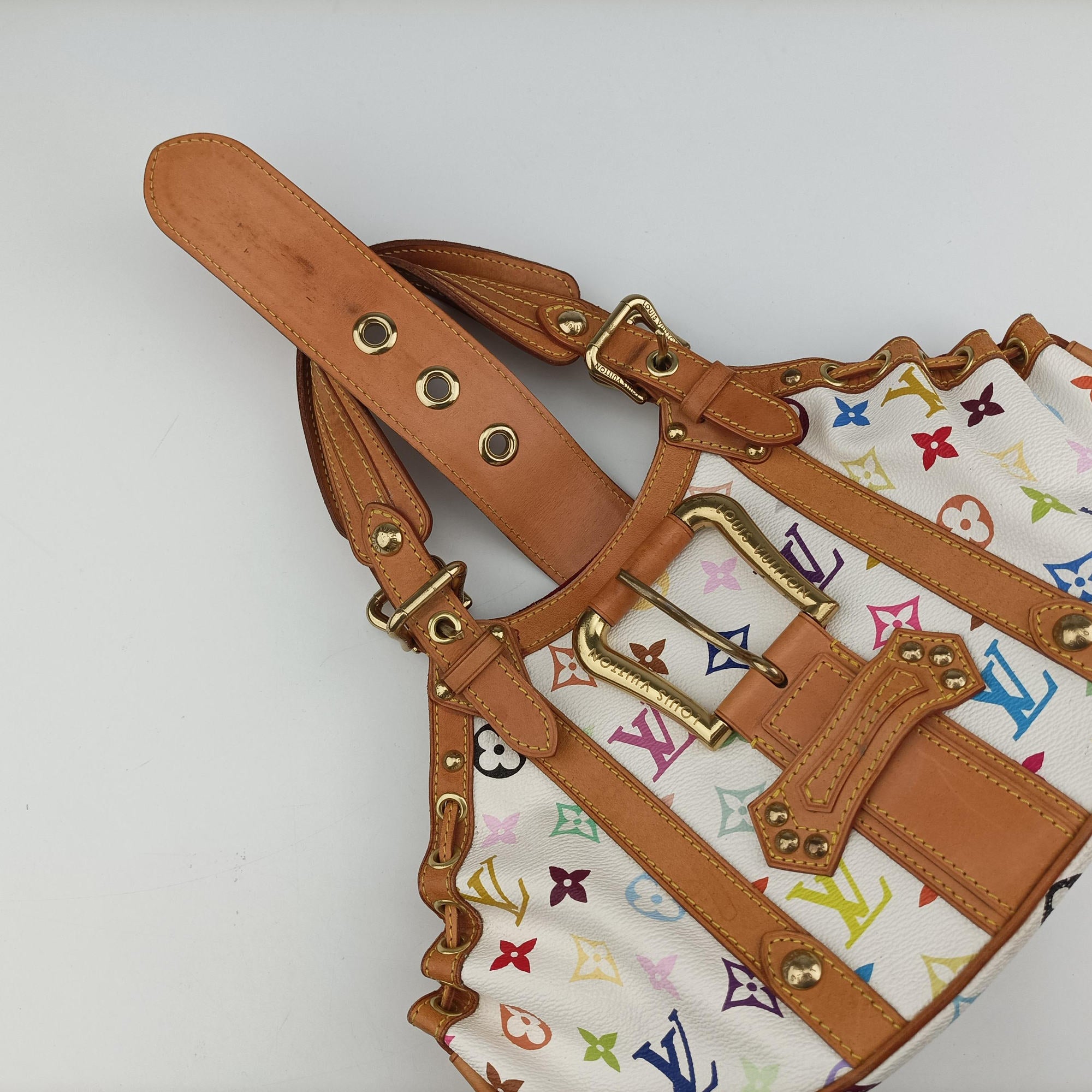 Vintage Louis Vuitton Teda PM white Monogram Multicolor M92348 handbag | stylenewstar