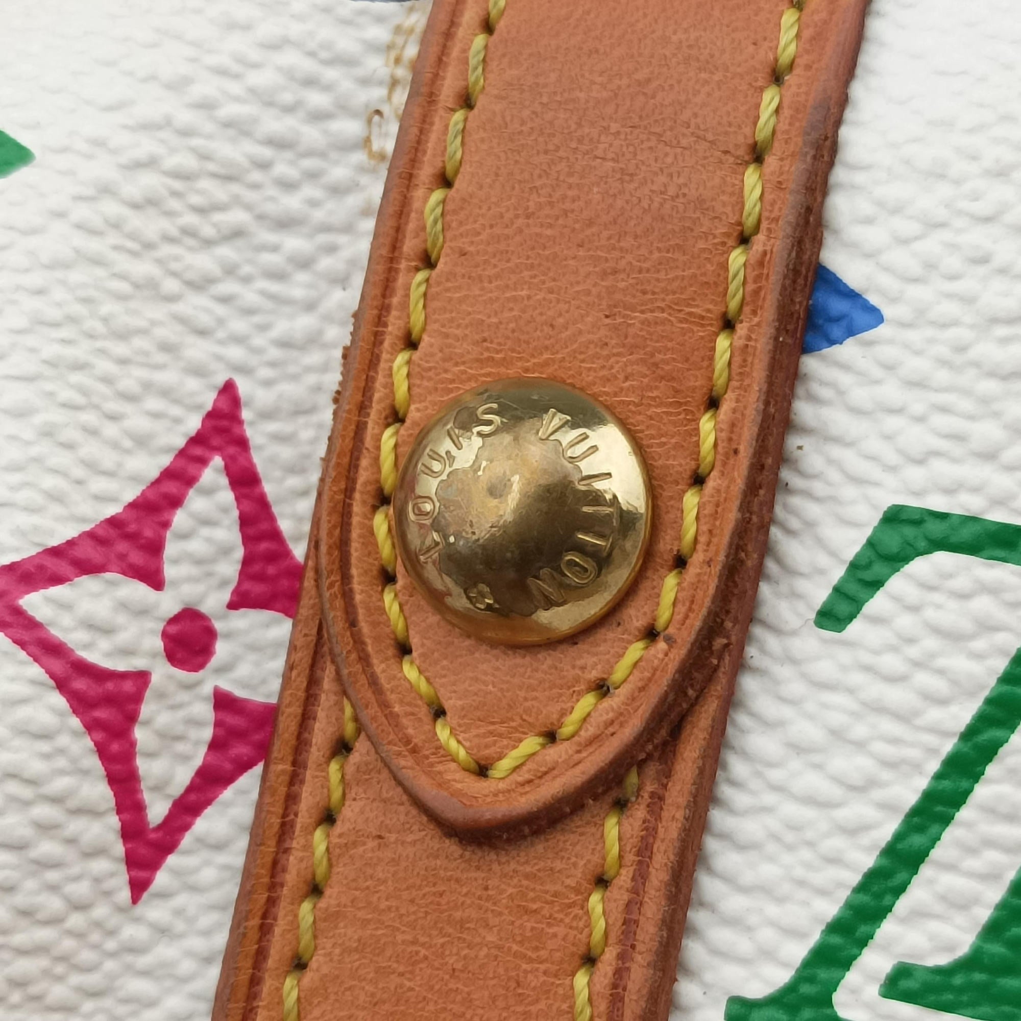 Vintage Louis Vuitton Teda PM white Monogram Multicolor M92348 handbag | stylenewstar