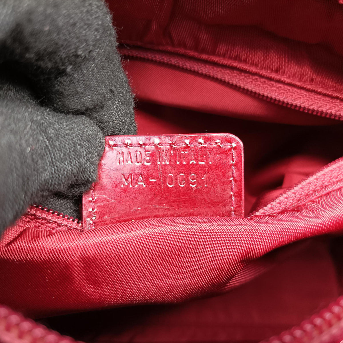 Pre-owned Christian Dior Lady Dior Red Patent  shoulderbag | stylenewstar