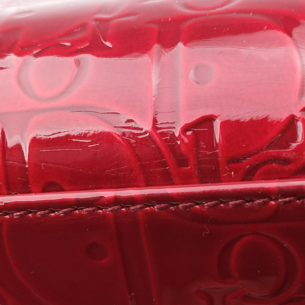 Pre-owned Christian Dior Lady Dior Red Patent  shoulderbag | stylenewstar