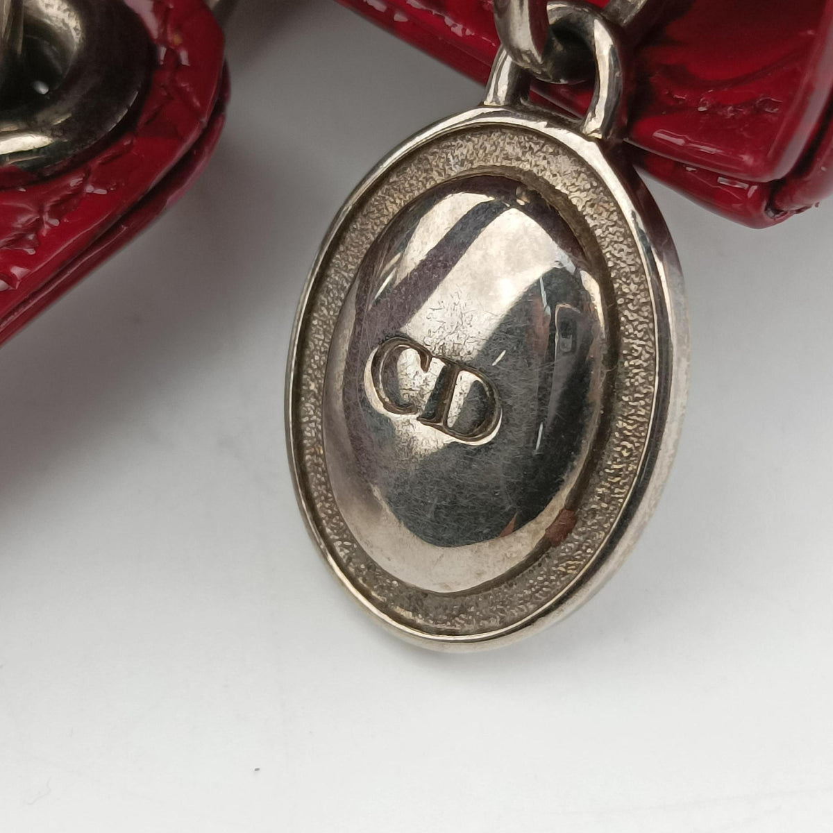 Pre-owned Christian Dior Lady Dior Red Patent  shoulderbag | stylenewstar