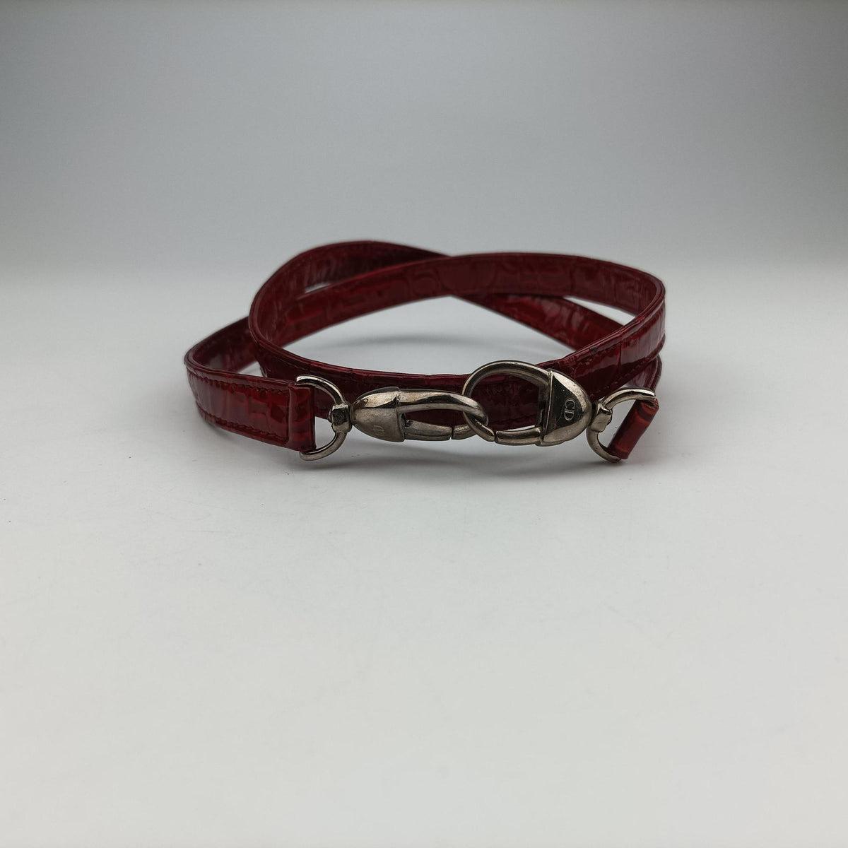 Pre-owned Christian Dior Lady Dior Red Patent  shoulderbag | stylenewstar