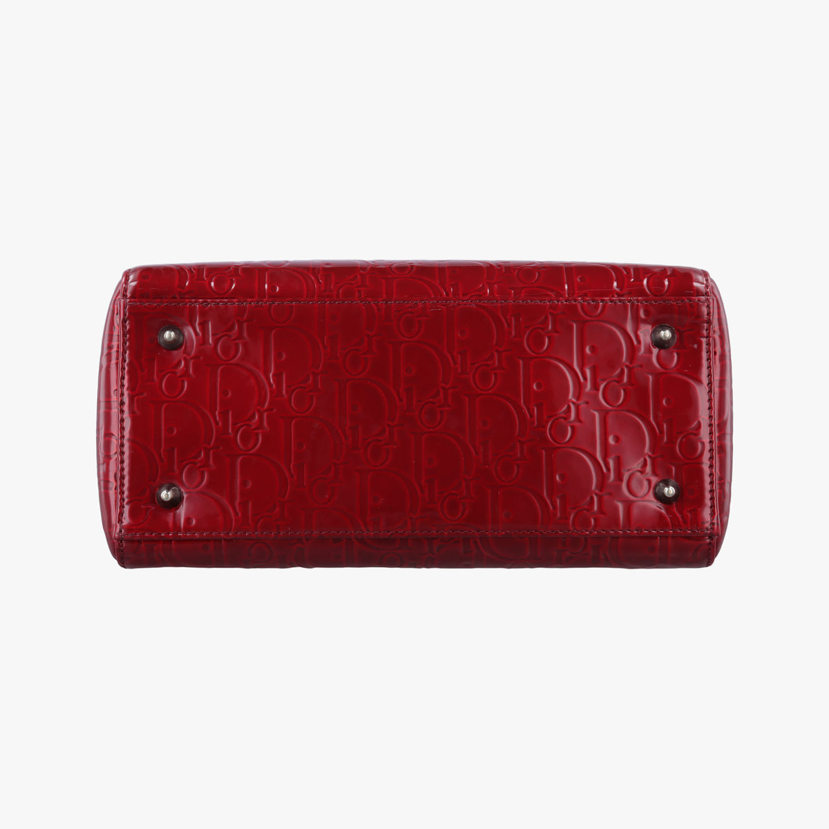 Pre-owned Christian Dior Lady Dior Red Patent  shoulderbag | stylenewstar