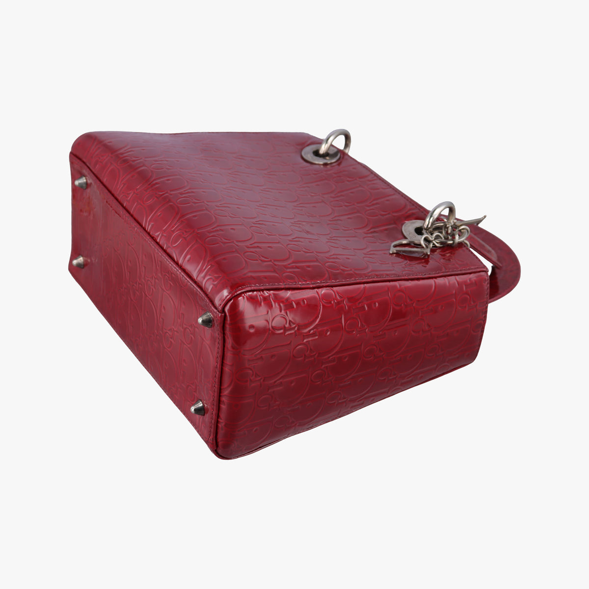Pre-owned Christian Dior Lady Dior Red Patent  shoulderbag | stylenewstar