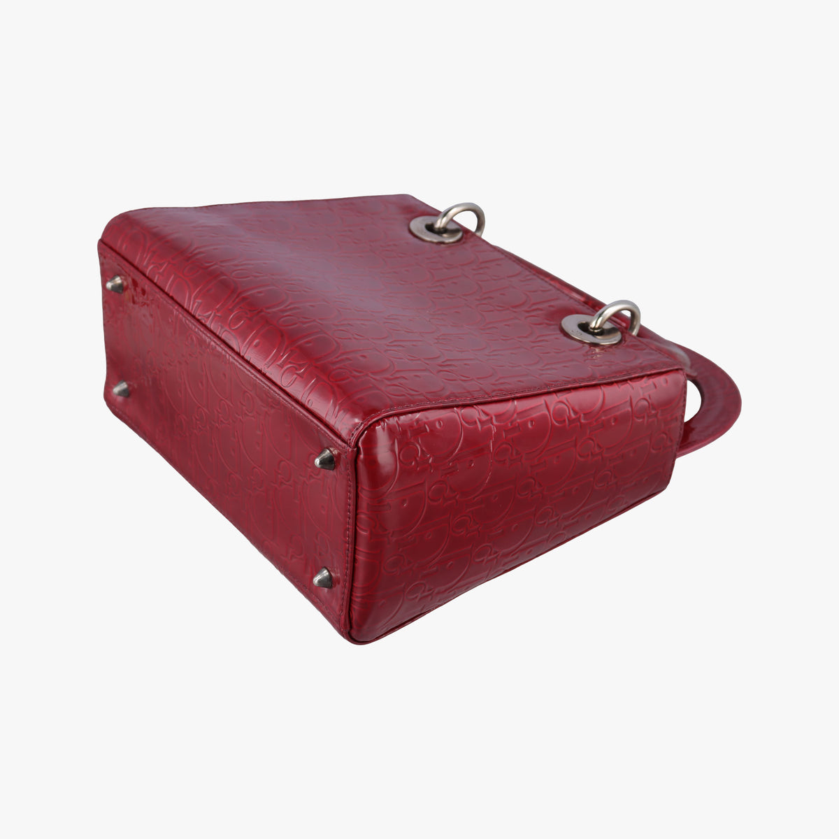 Pre-owned Christian Dior Lady Dior Red Patent  shoulderbag | stylenewstar