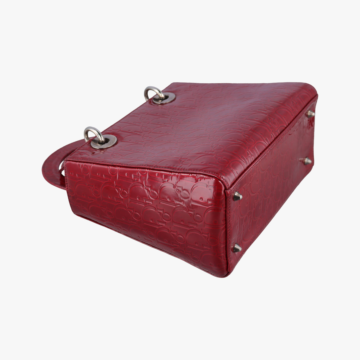 Pre-owned Christian Dior Lady Dior Red Patent  shoulderbag | stylenewstar