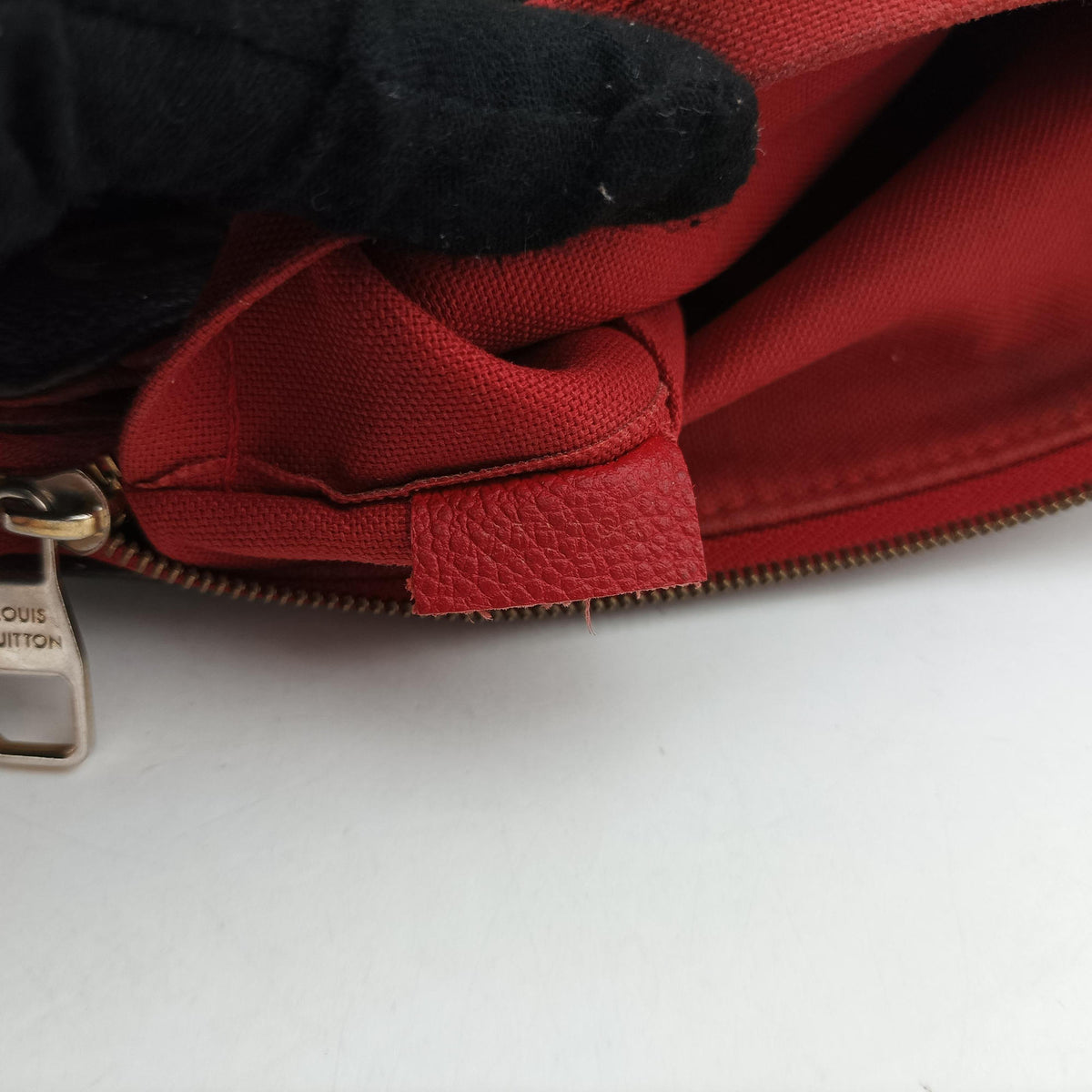 Pre-owned Louis Vuitton PALLAS Clutch brown×CERISE Monogram Canvas×calf leather M41638 shoulderbag | stylenewstar