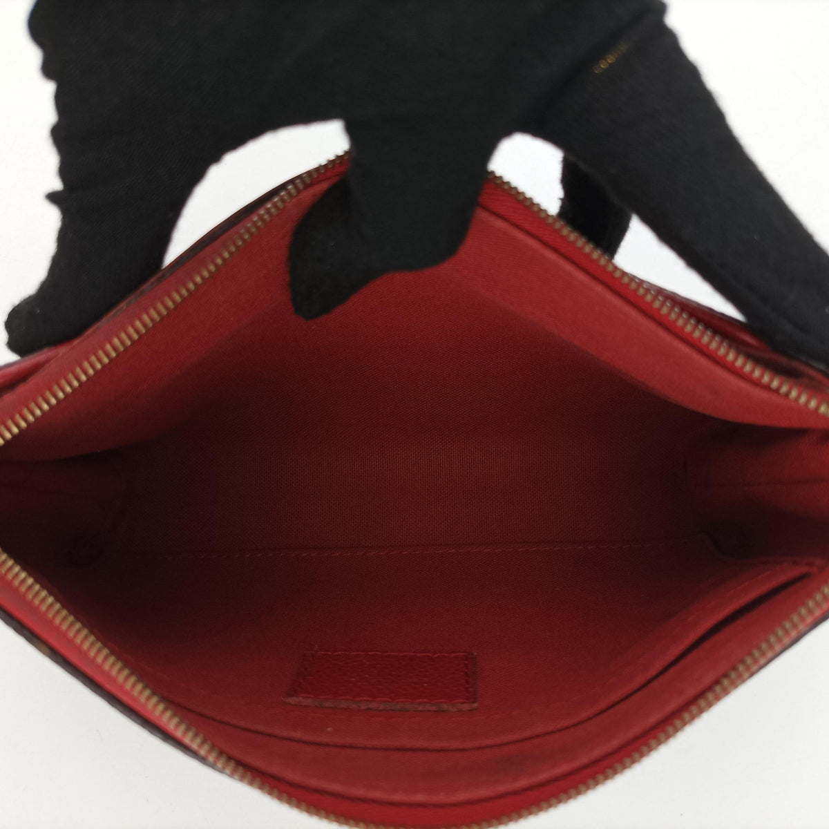 Pre-owned Louis Vuitton PALLAS Clutch brown×CERISE Monogram Canvas×calf leather M41638 shoulderbag | stylenewstar
