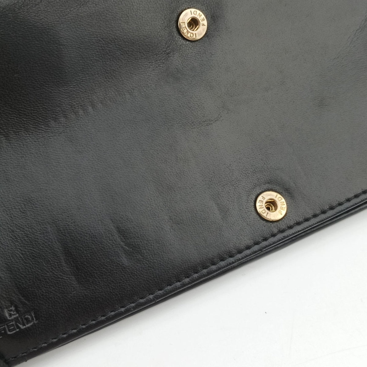 Secondhand Fendi Embossed Logo Black lambskin 8M0219 shoulderbag | stylenewstar