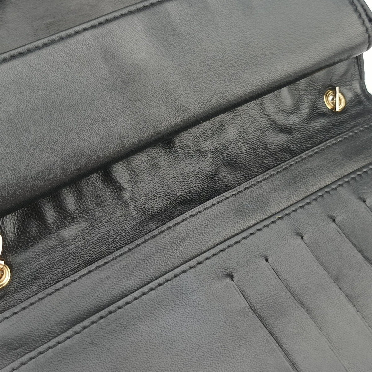 Secondhand Fendi Embossed Logo Black lambskin 8M0219 shoulderbag | stylenewstar