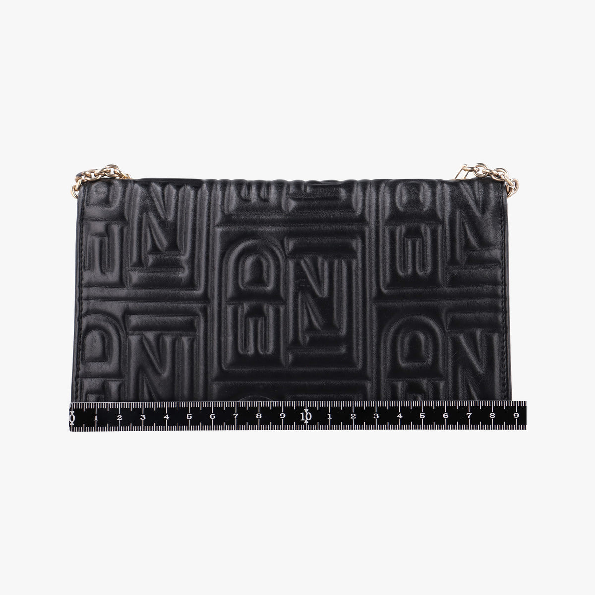 Secondhand Fendi Embossed Logo Black lambskin 8M0219 shoulderbag | stylenewstar