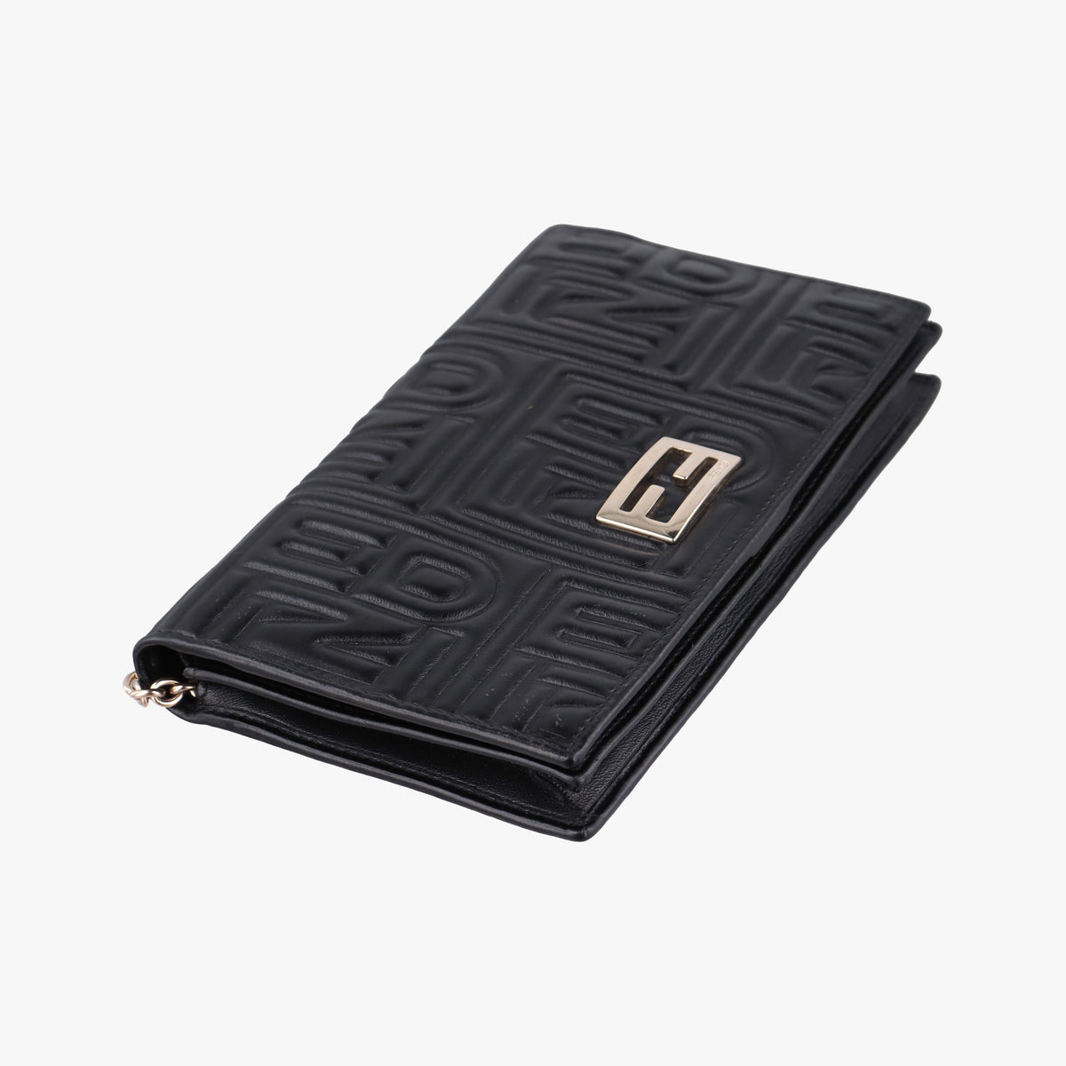 Secondhand Fendi Embossed Logo Black lambskin 8M0219 shoulderbag | stylenewstar