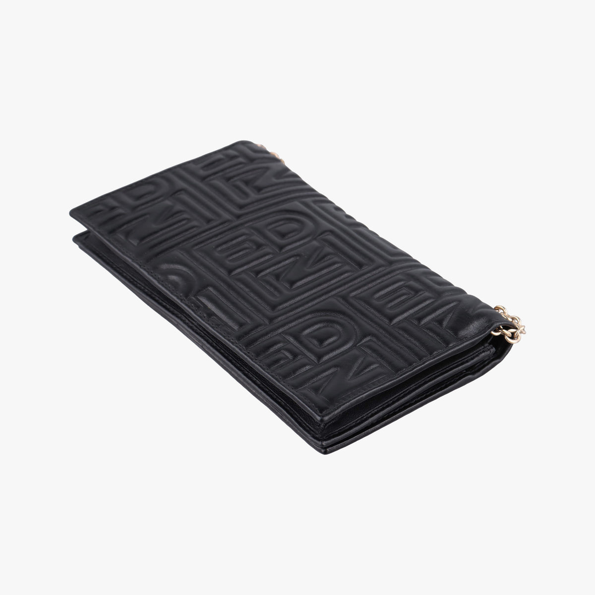 Secondhand Fendi Embossed Logo Black lambskin 8M0219 shoulderbag | stylenewstar