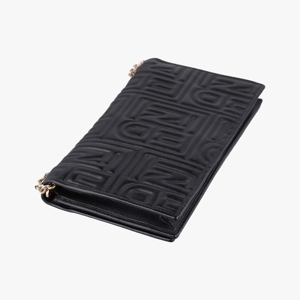 Secondhand Fendi Embossed Logo Black lambskin 8M0219 shoulderbag | stylenewstar