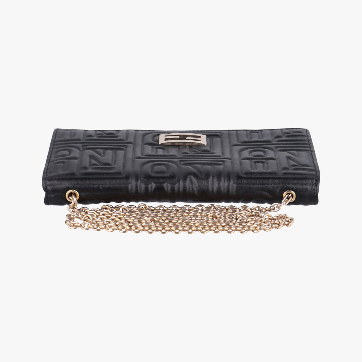 Secondhand Fendi Embossed Logo Black lambskin 8M0219 shoulderbag | stylenewstar
