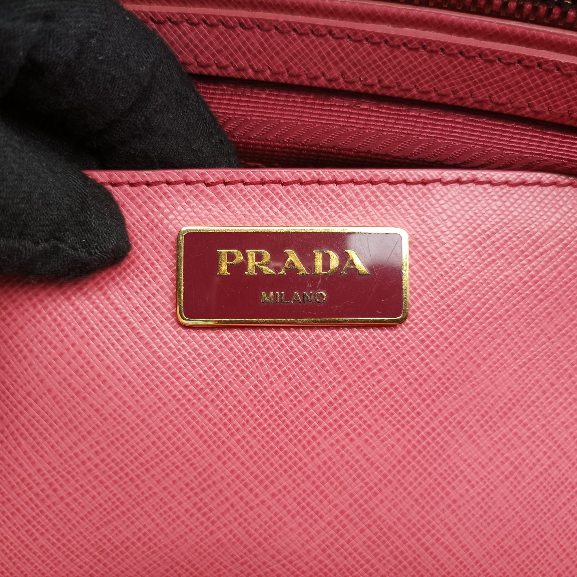 Pre-owned Prada Galleria Pink SAFFIANO Leather BN1844 handbag | stylenewstar