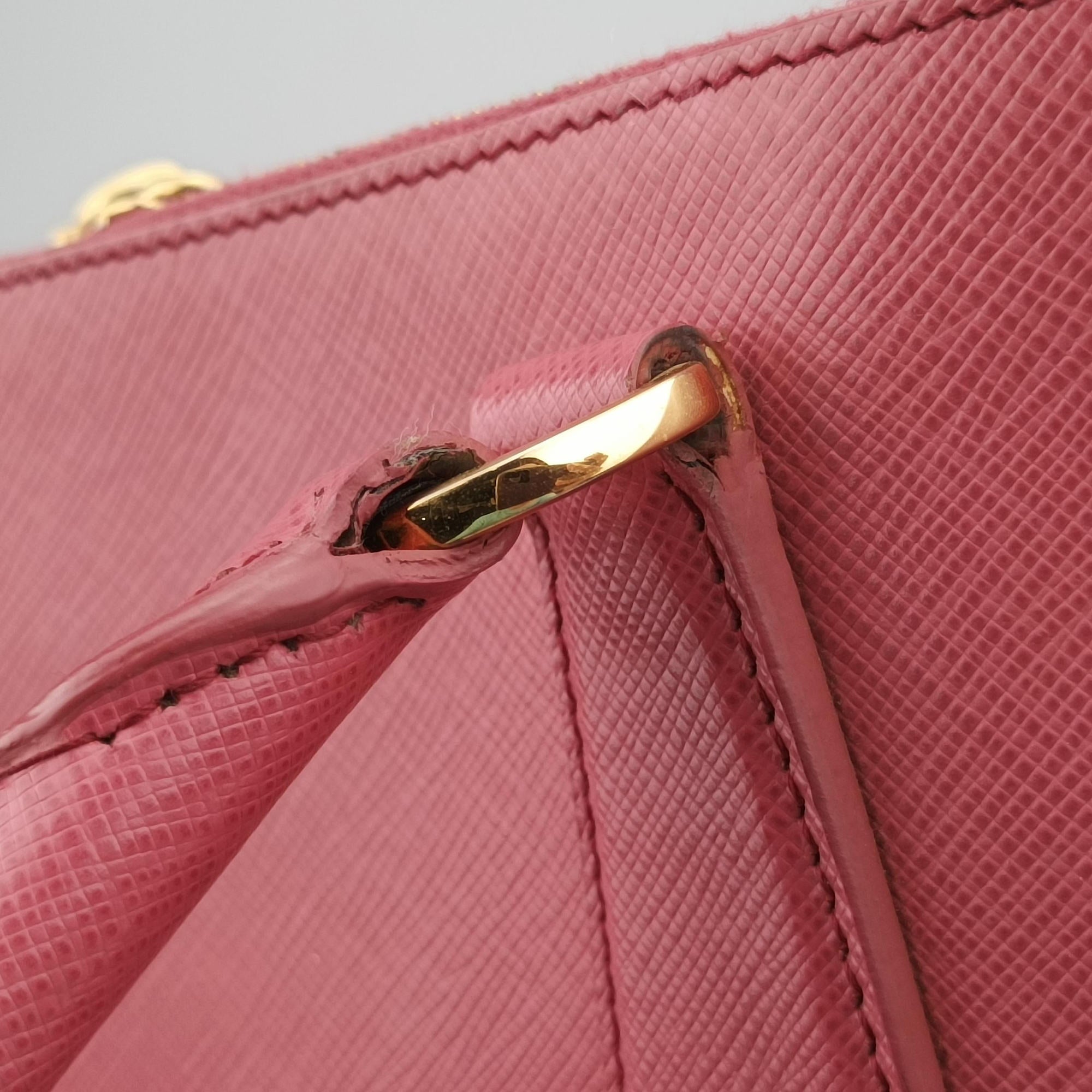 Pre-owned Prada Galleria Pink SAFFIANO Leather BN1844 handbag | stylenewstar