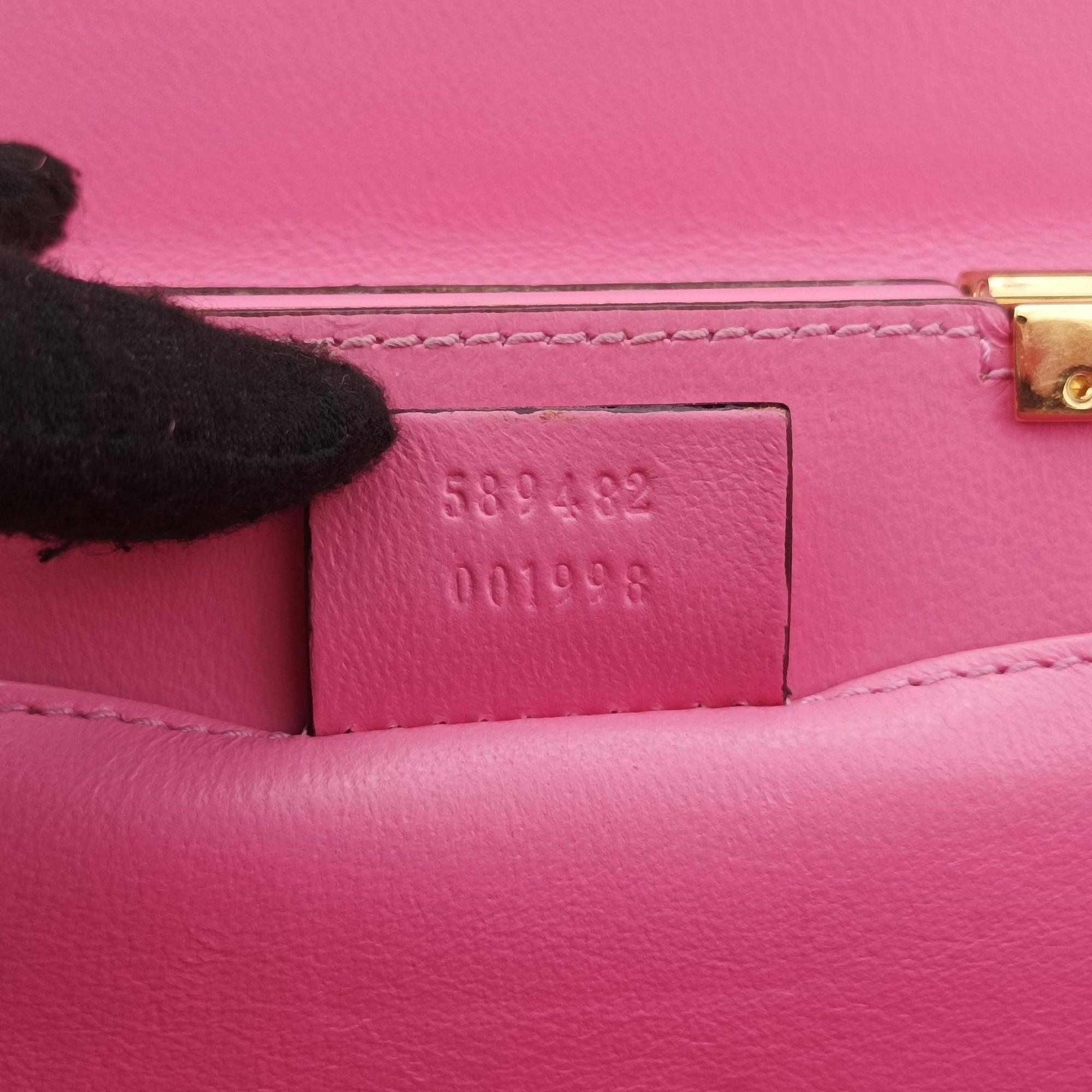 Pre-owned Gucci Sylvie 1969 Acrylic Mini Hand Pink Acrylic 589482 shoulderbag | stylenewstar