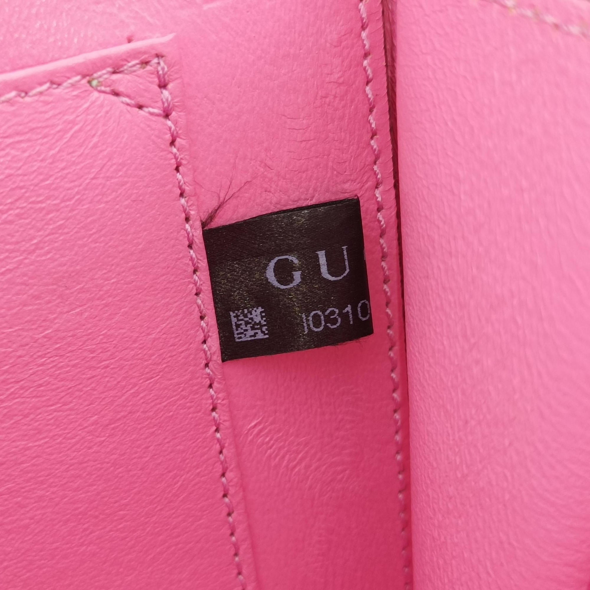 Pre-owned Gucci Sylvie 1969 Acrylic Mini Hand Pink Acrylic 589482 shoulderbag | stylenewstar