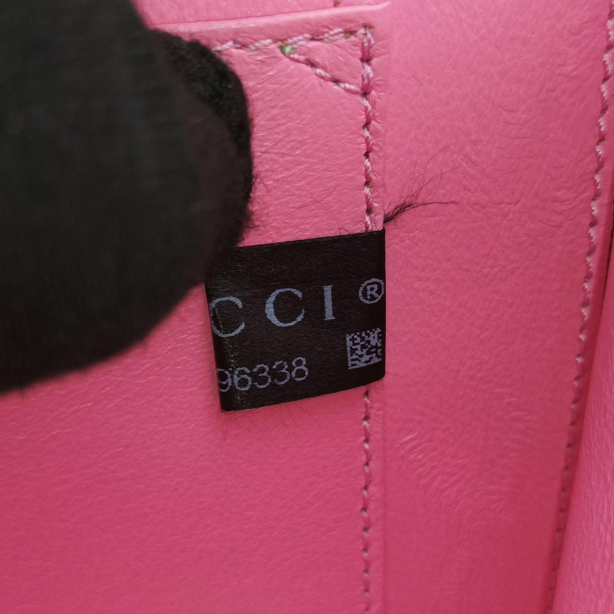 Pre-owned Gucci Sylvie 1969 Acrylic Mini Hand Pink Acrylic 589482 shoulderbag | stylenewstar
