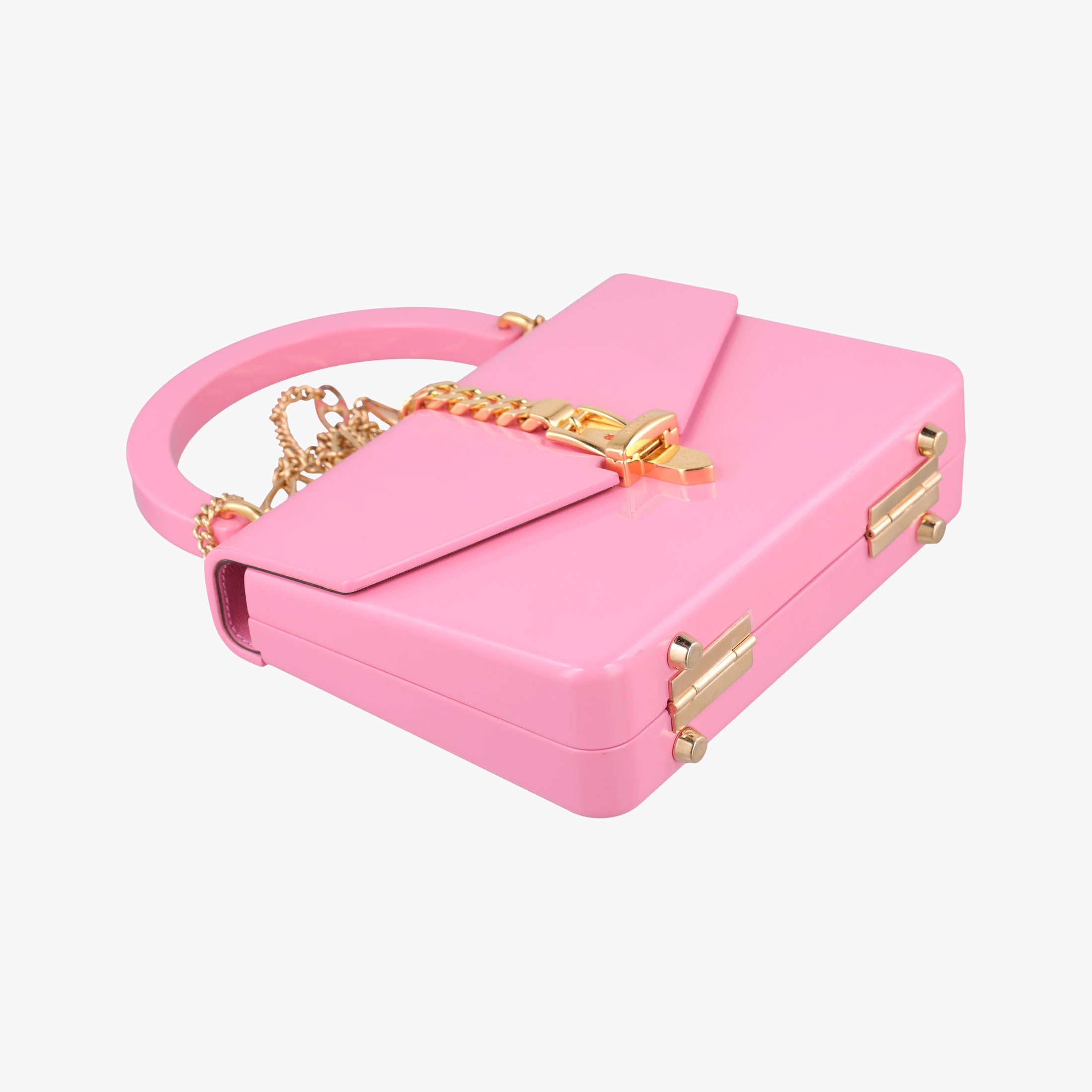 Pre-owned Gucci Sylvie 1969 Acrylic Mini Hand Pink Acrylic 589482 shoulderbag | stylenewstar