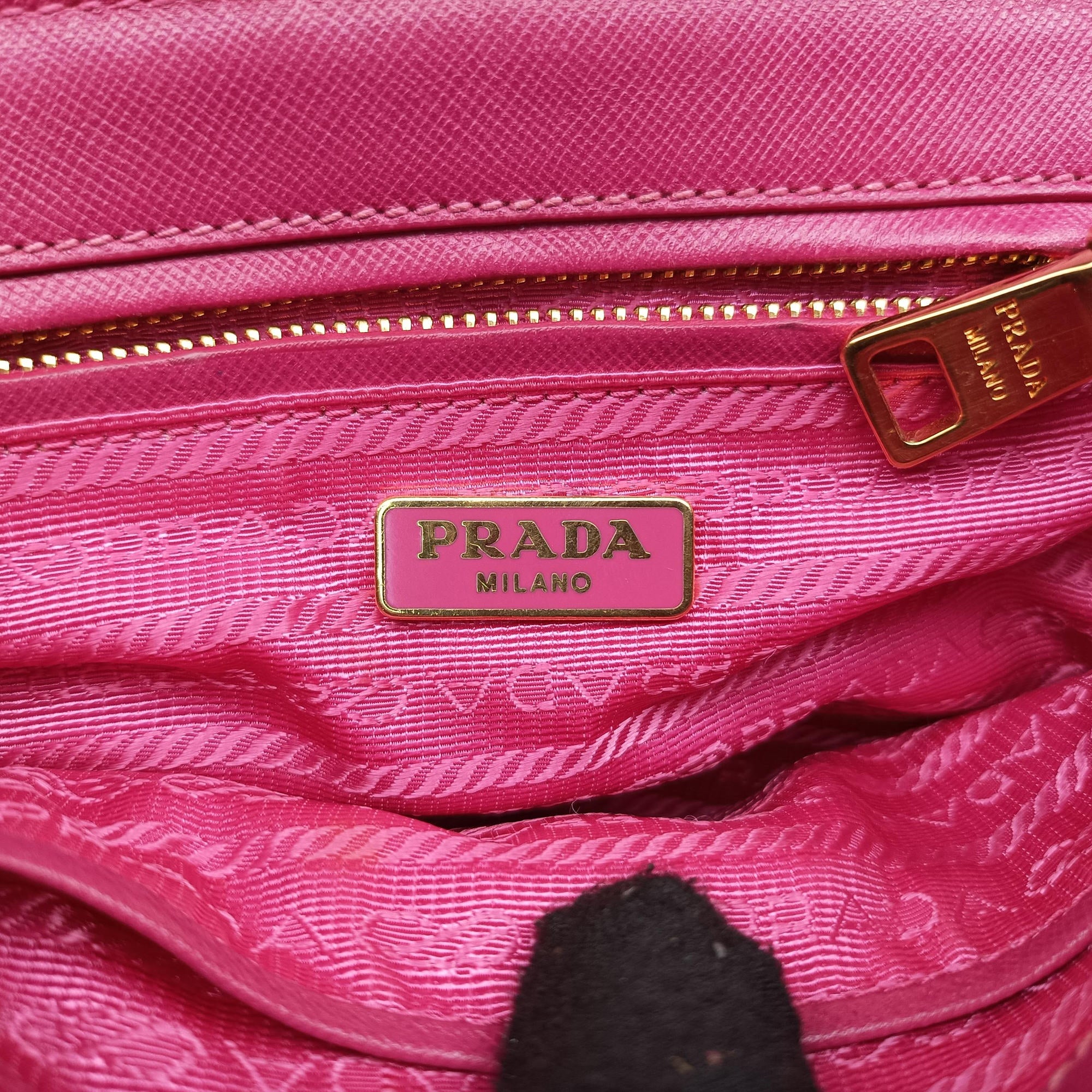 Pre-owned Prada Chain Quilting Flap Rose nylon  shoulderbag | stylenewstar