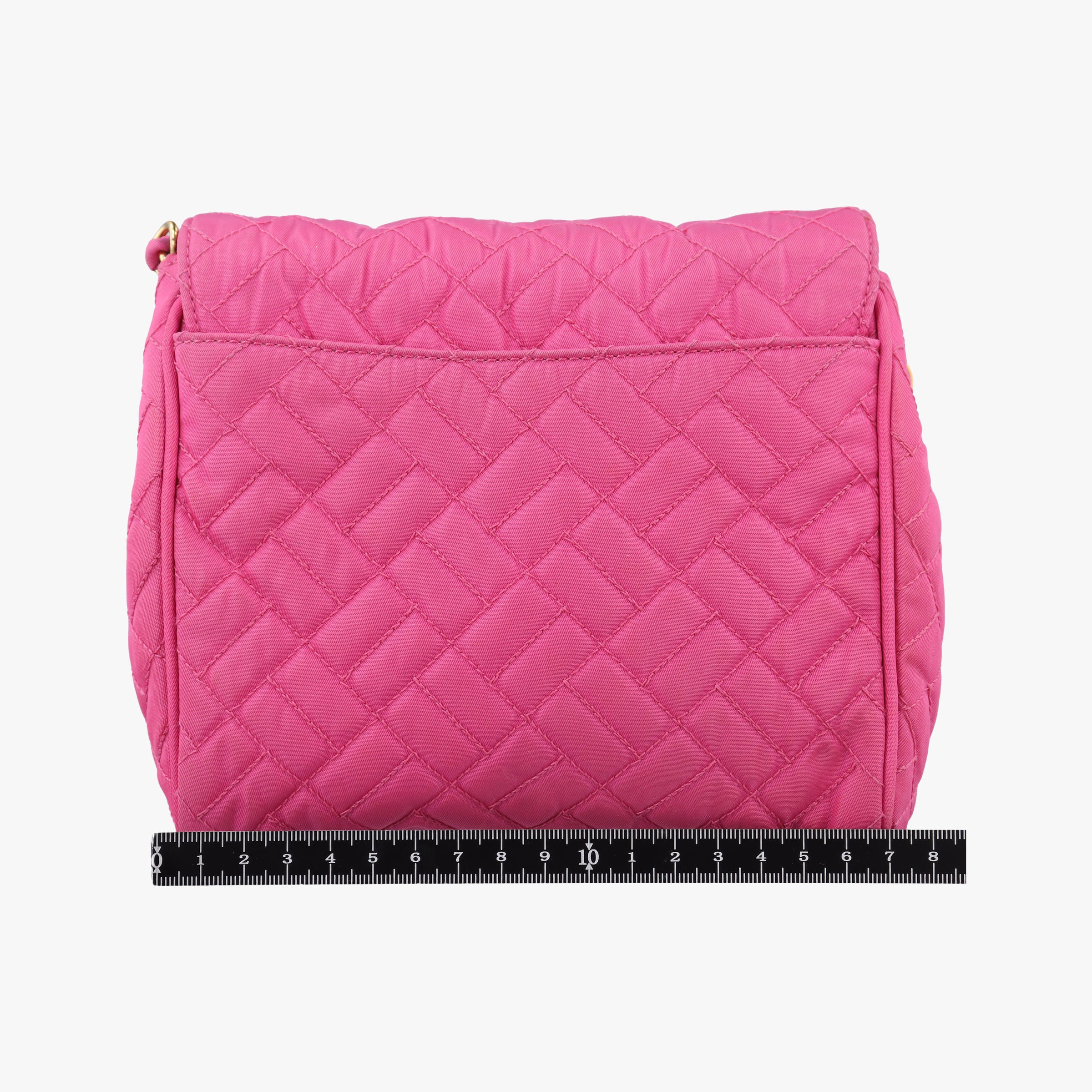 Pre-owned Prada Chain Quilting Flap Rose nylon  shoulderbag | stylenewstar