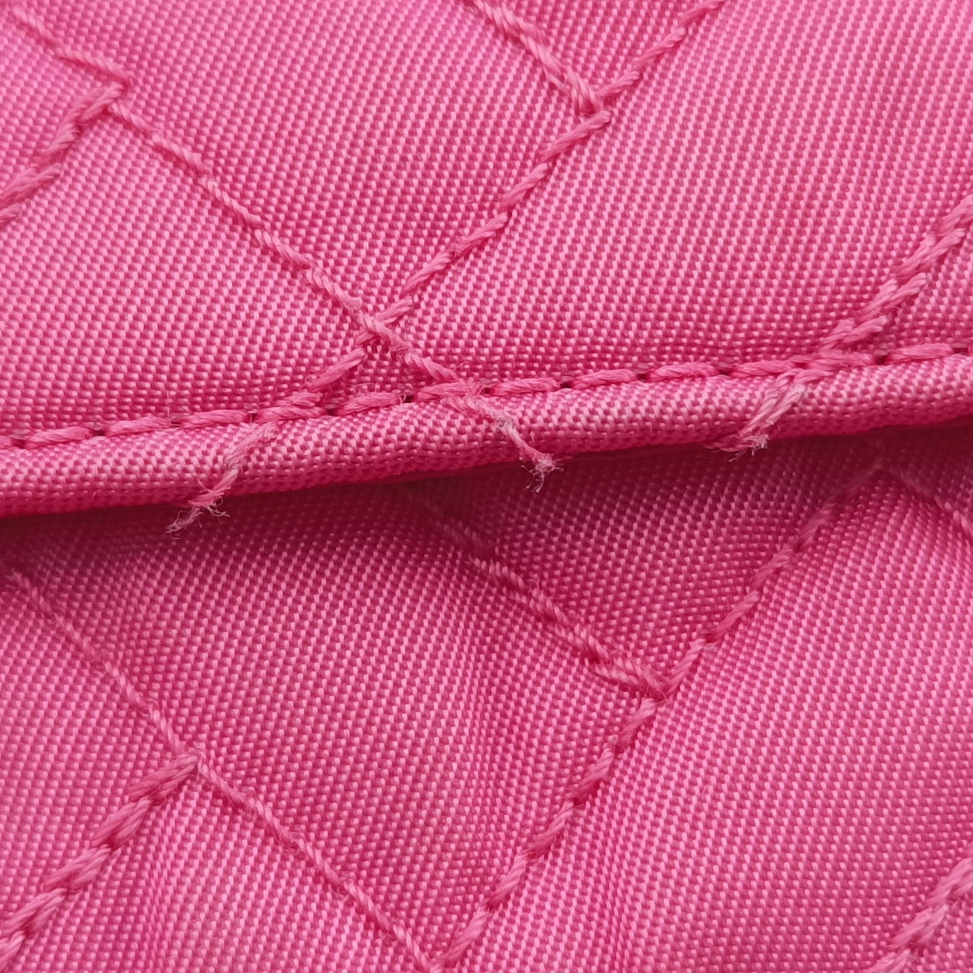 Pre-owned Prada Chain Quilting Flap Rose nylon  shoulderbag | stylenewstar