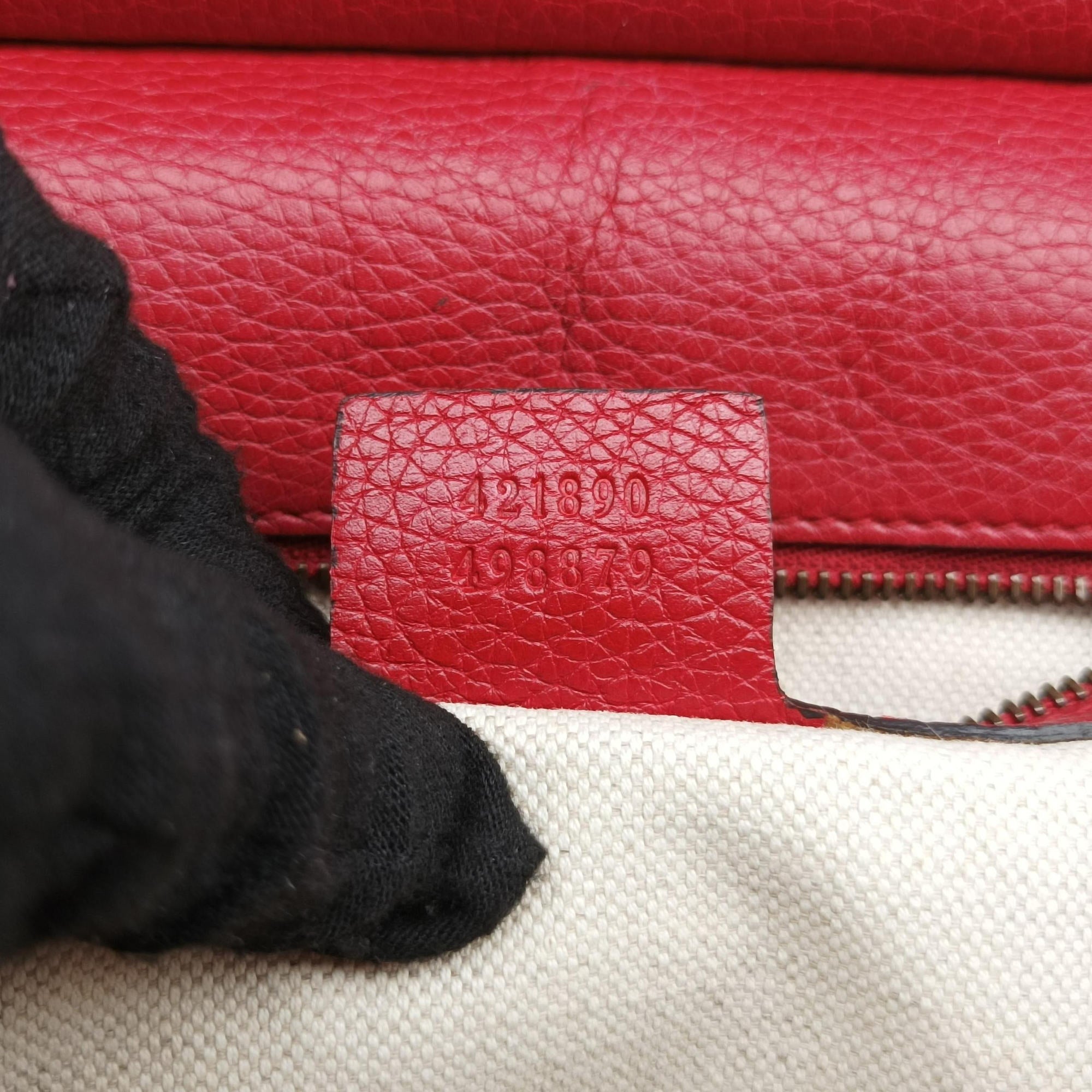 Pre-owned Gucci GG Marmont Red Leather 421890 shoulderbag | stylenewstar