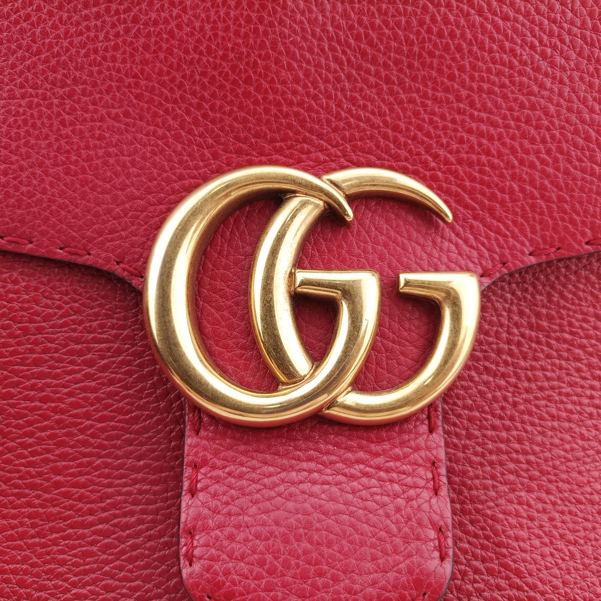 Pre-owned Gucci GG Marmont Red Leather 421890 shoulderbag | stylenewstar