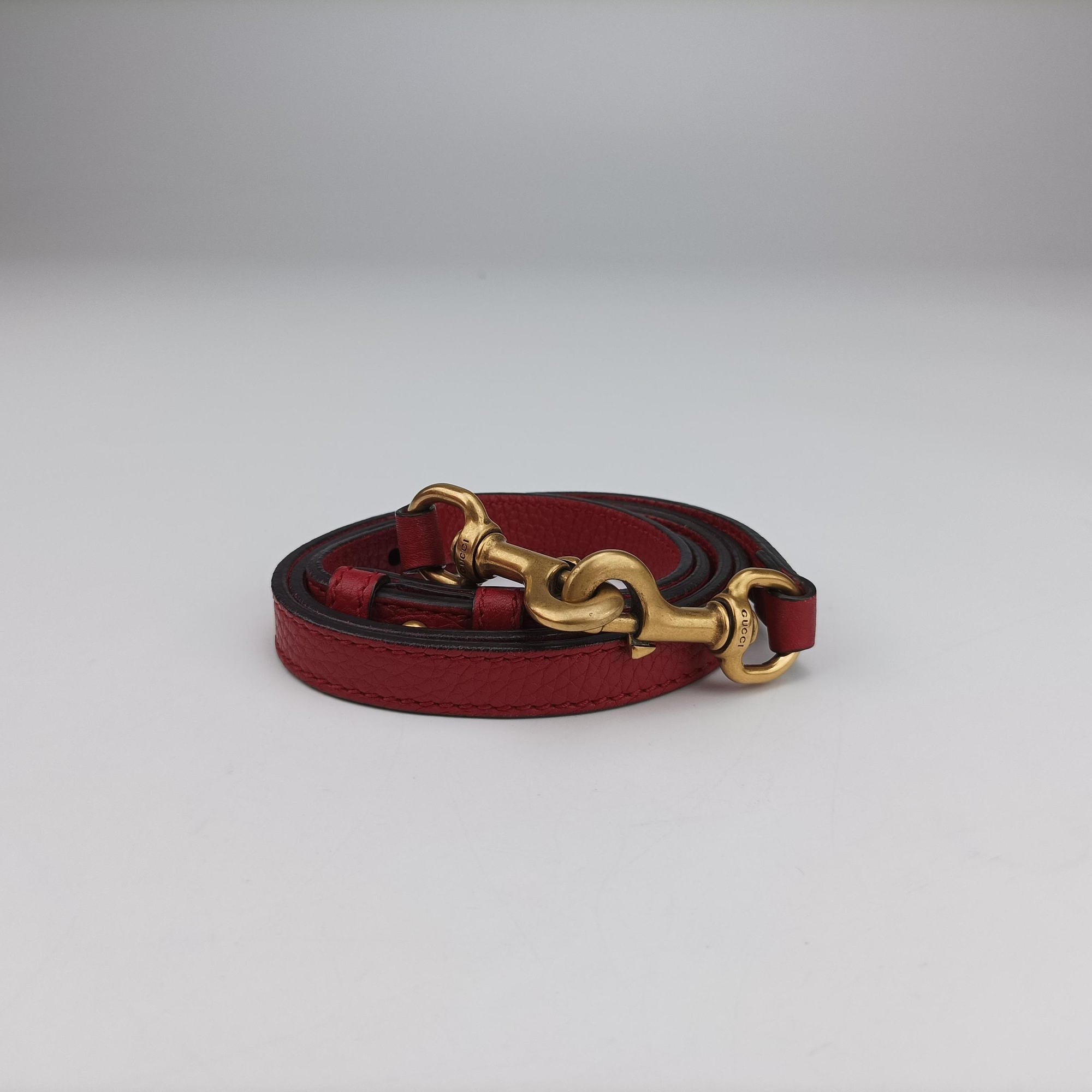 Pre-owned Gucci GG Marmont Red Leather 421890 shoulderbag | stylenewstar