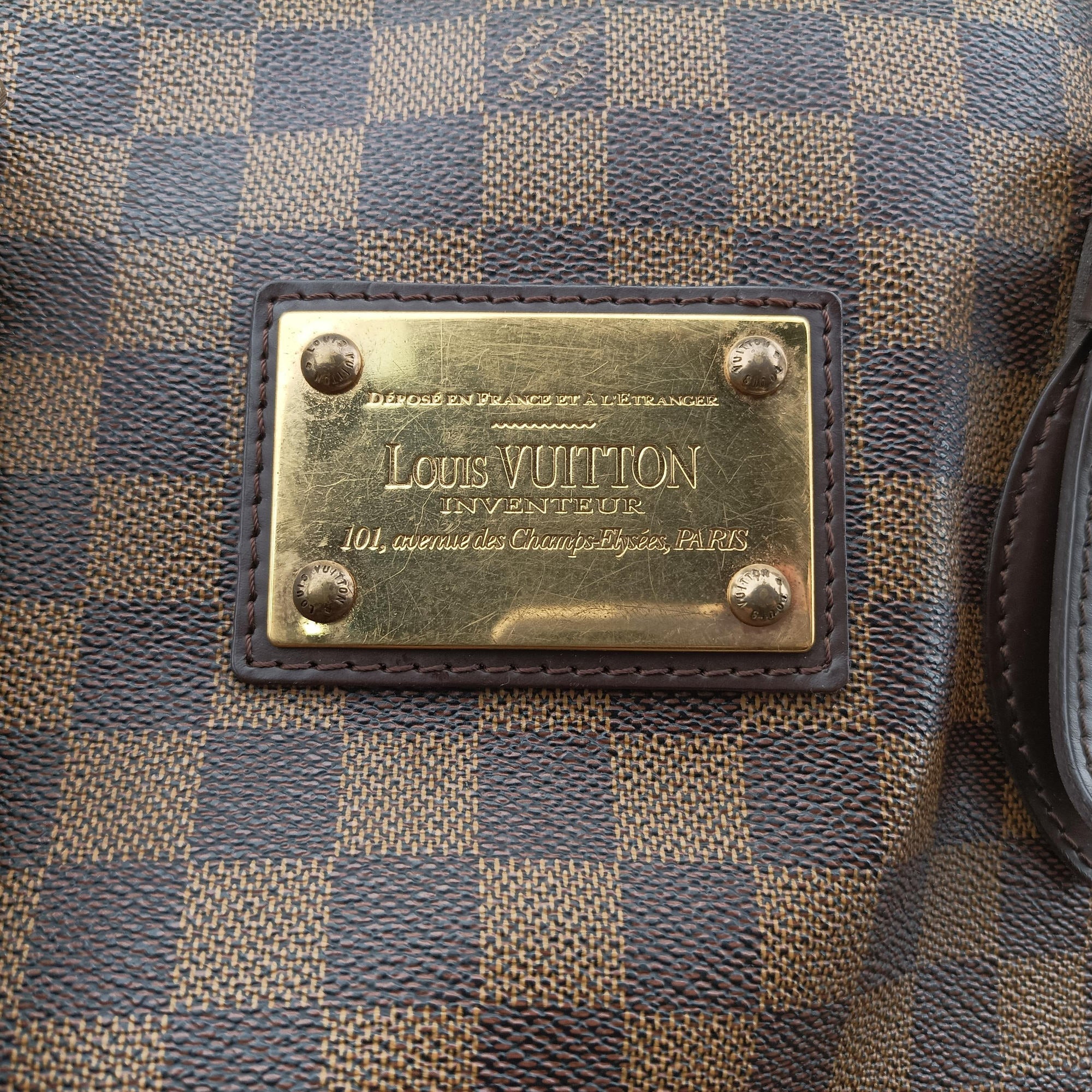Vintage Louis Vuitton HAMPSTEAD GM EBENE Damier Canvas N51203 shoulderbag | stylenewstar