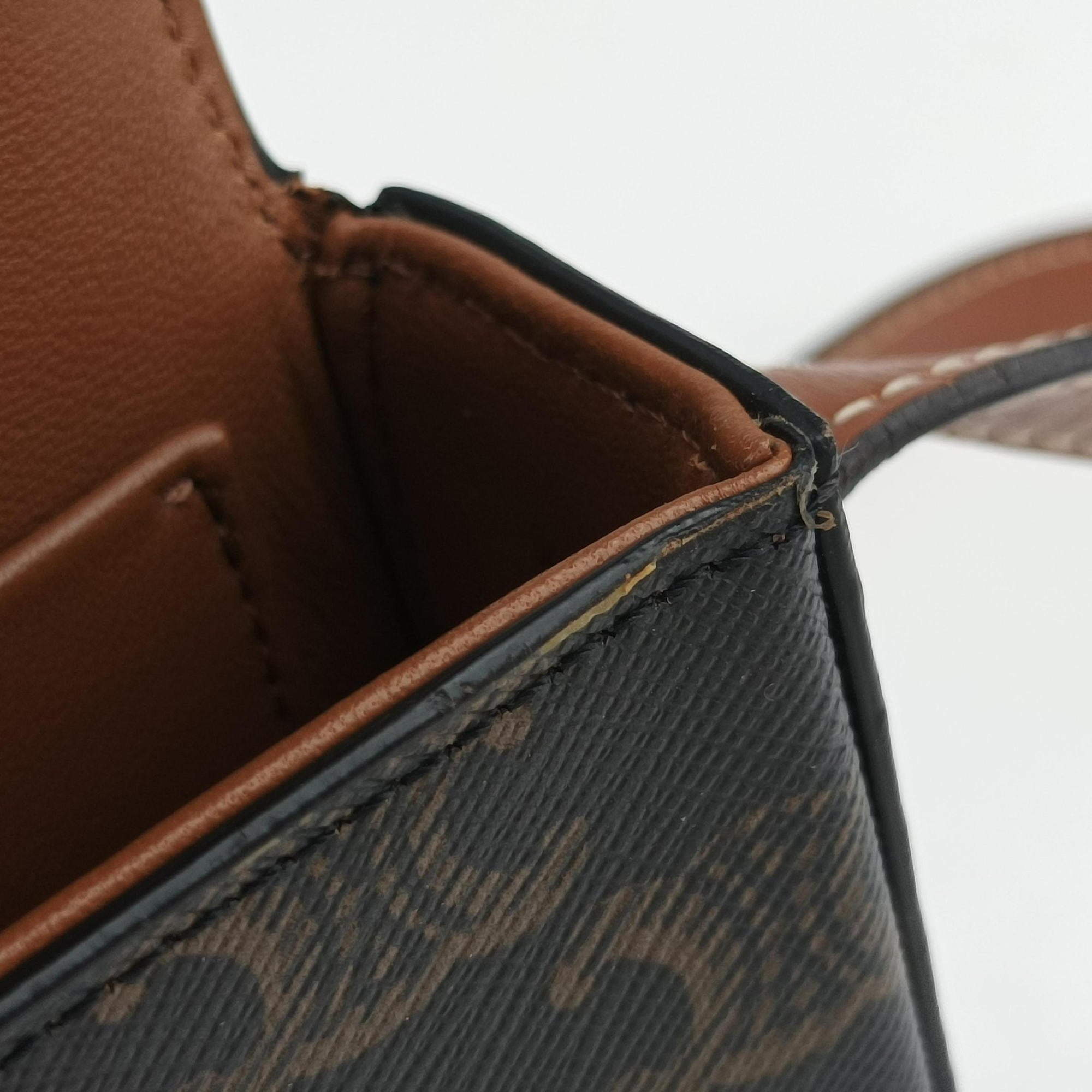 Vintage Celine TRIOMPHE Brown PVC coated canvas  handbag | stylenewstar