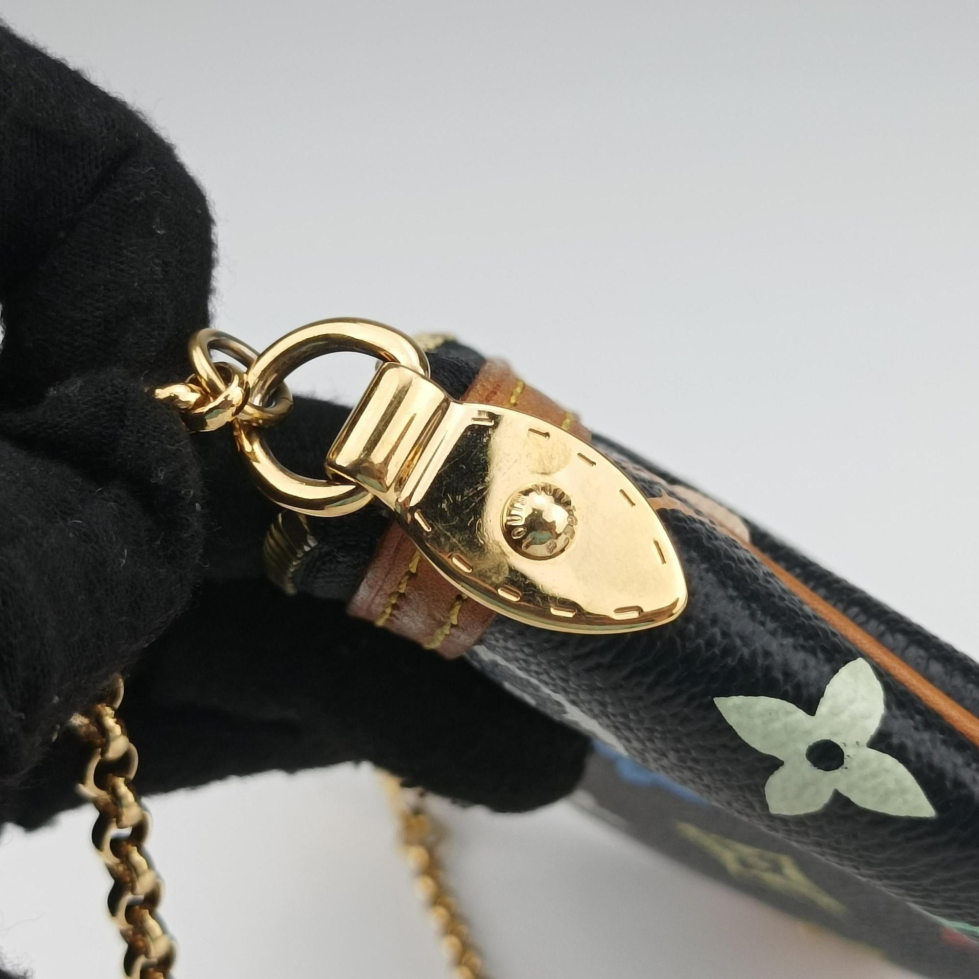 Pre-owned Louis Vuitton Pochette Mira MM Noir Monogram Multicolor M60097 handbag | stylenewstar