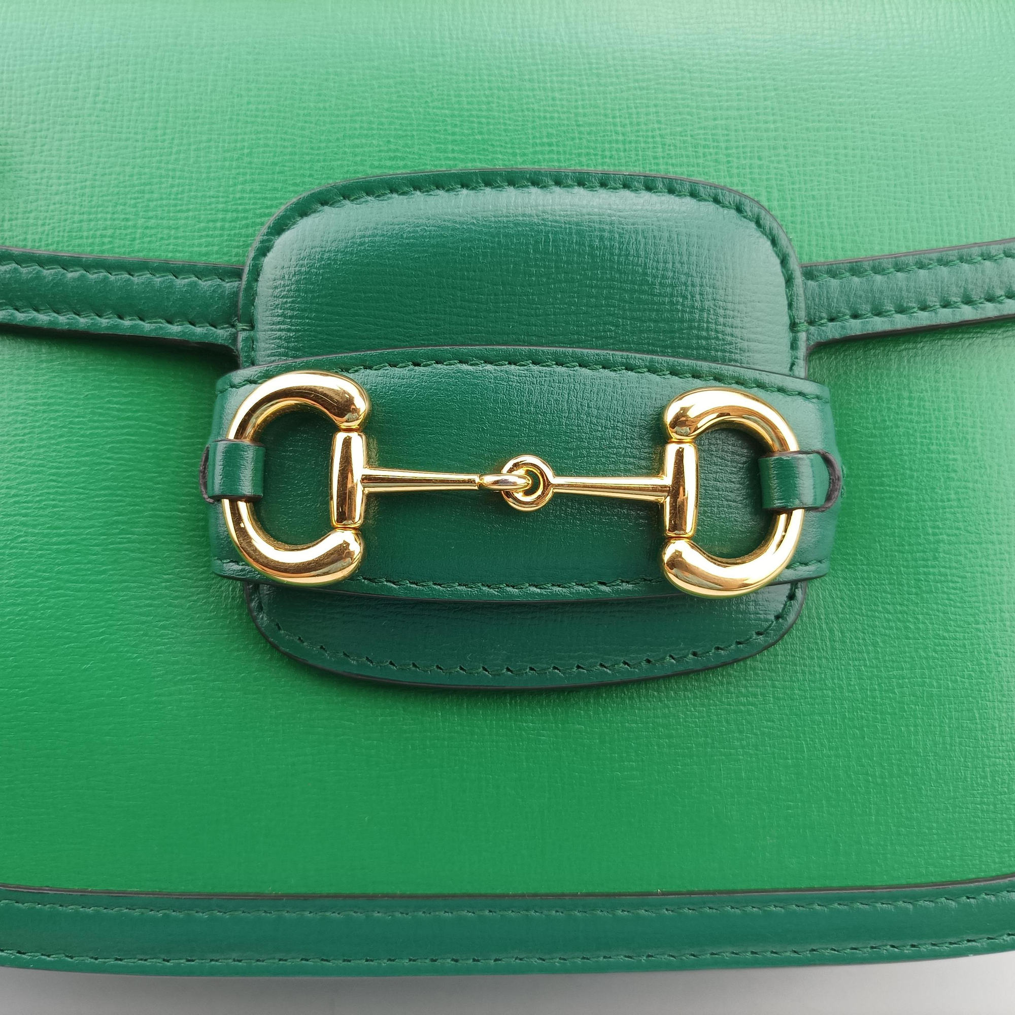 Secondhand Gucci The Hacker Project Horsebit 1955 Green Leather 602204 shoulderbag | stylenewstar