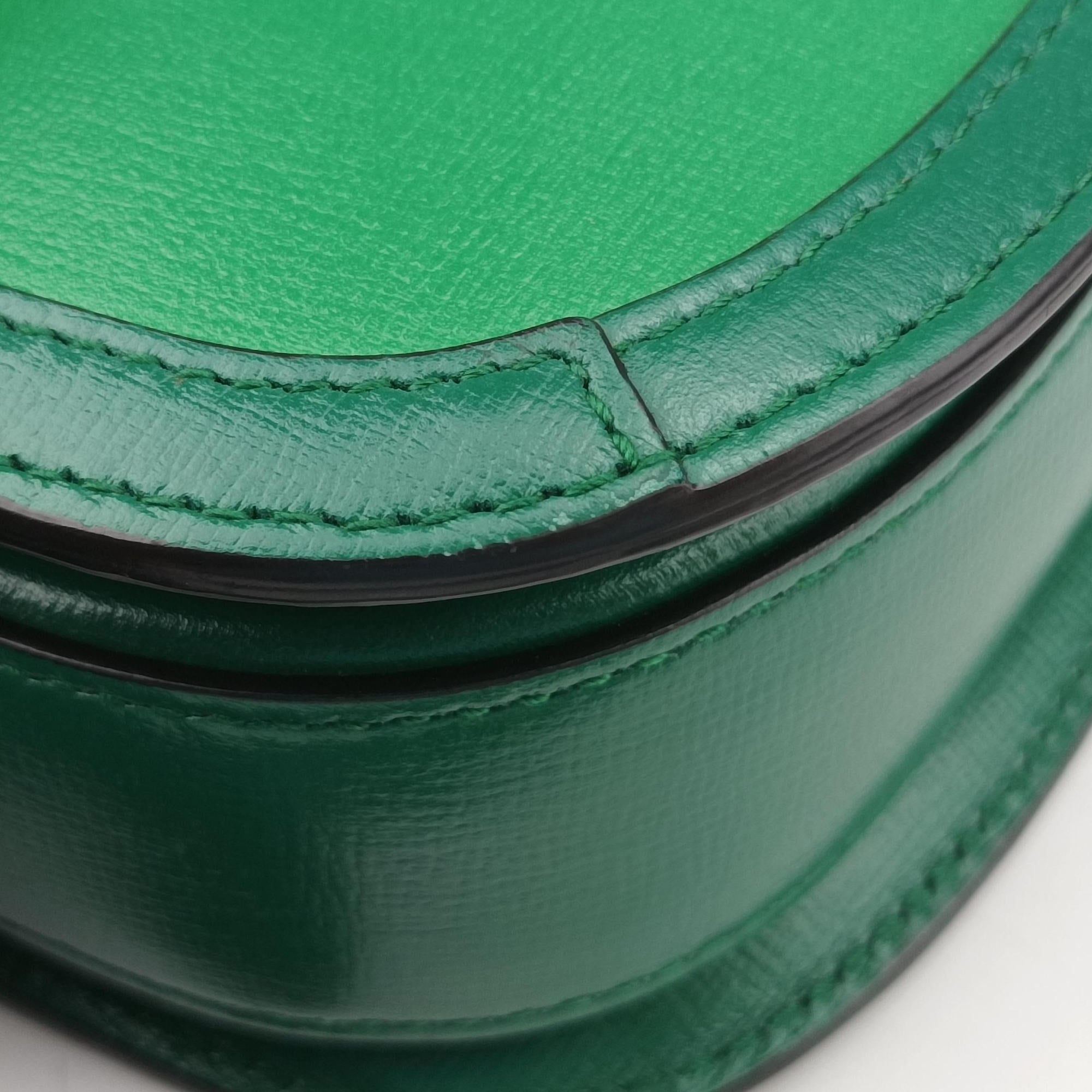 Secondhand Gucci The Hacker Project Horsebit 1955 Green Leather 602204 shoulderbag | stylenewstar