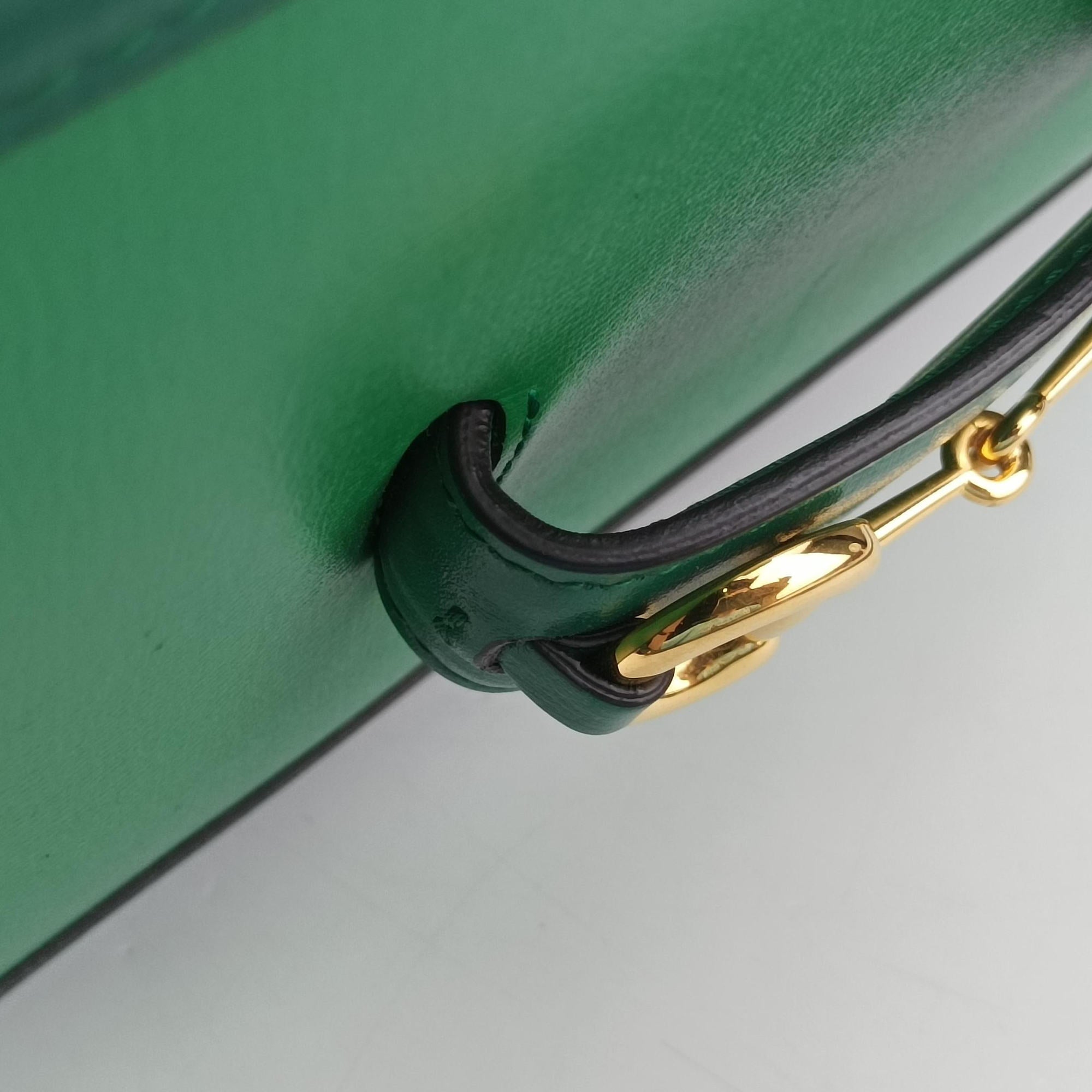 Secondhand Gucci The Hacker Project Horsebit 1955 Green Leather 602204 shoulderbag | stylenewstar