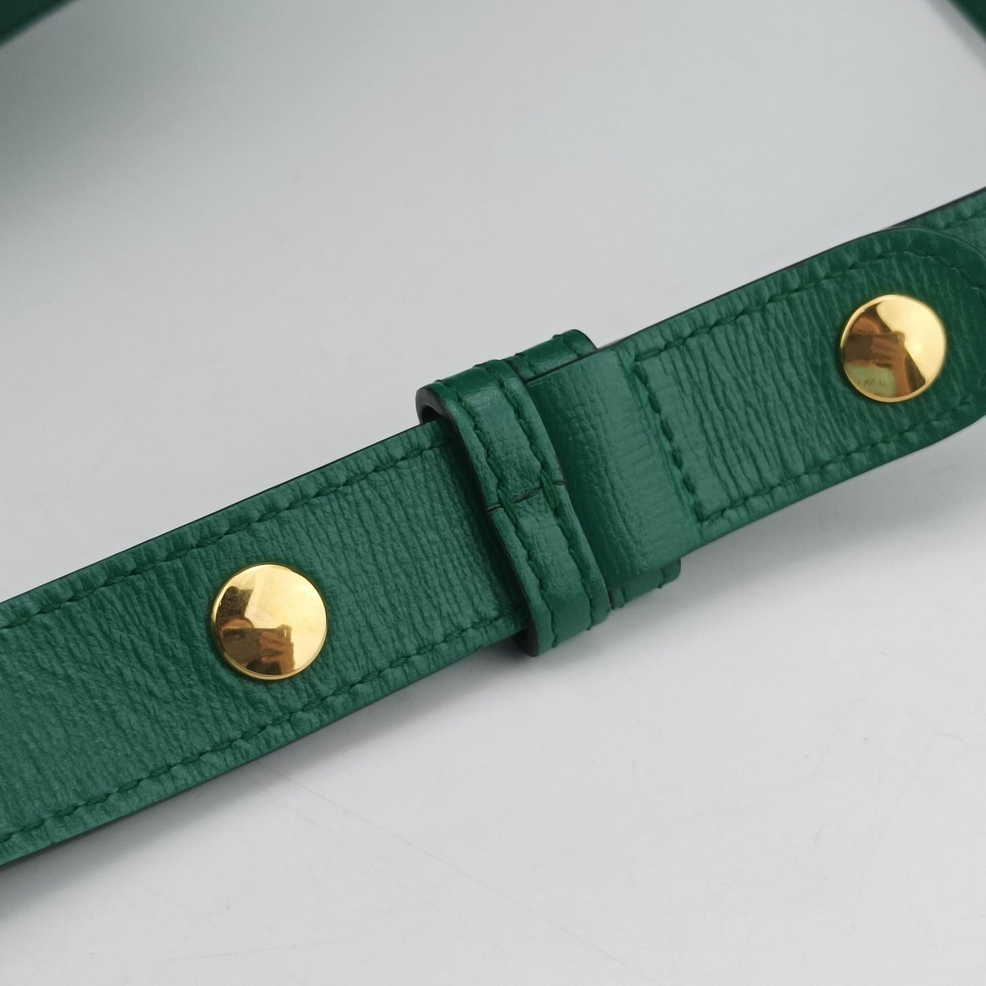Secondhand Gucci The Hacker Project Horsebit 1955 Green Leather 602204 shoulderbag | stylenewstar