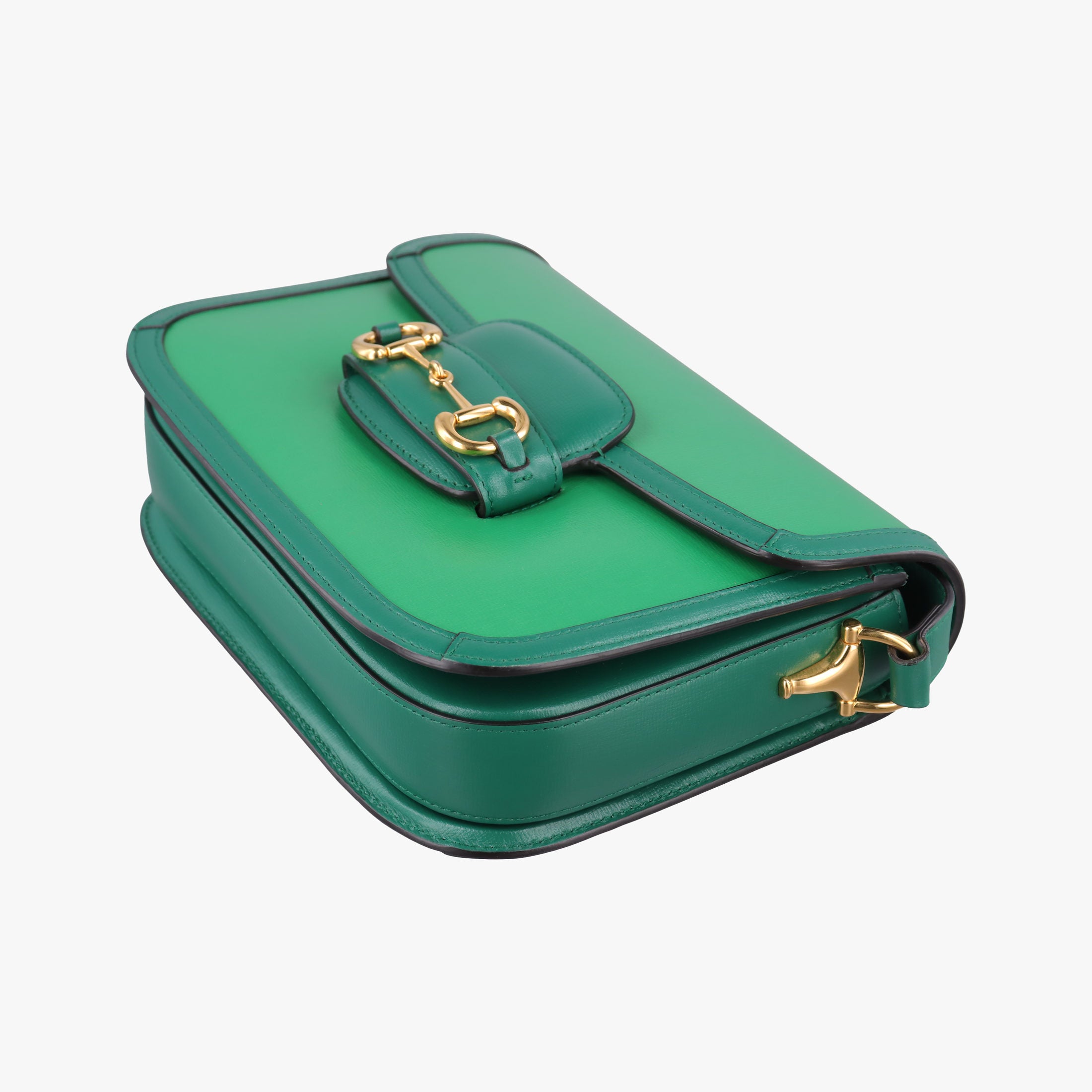 Secondhand Gucci The Hacker Project Horsebit 1955 Green Leather 602204 shoulderbag | stylenewstar