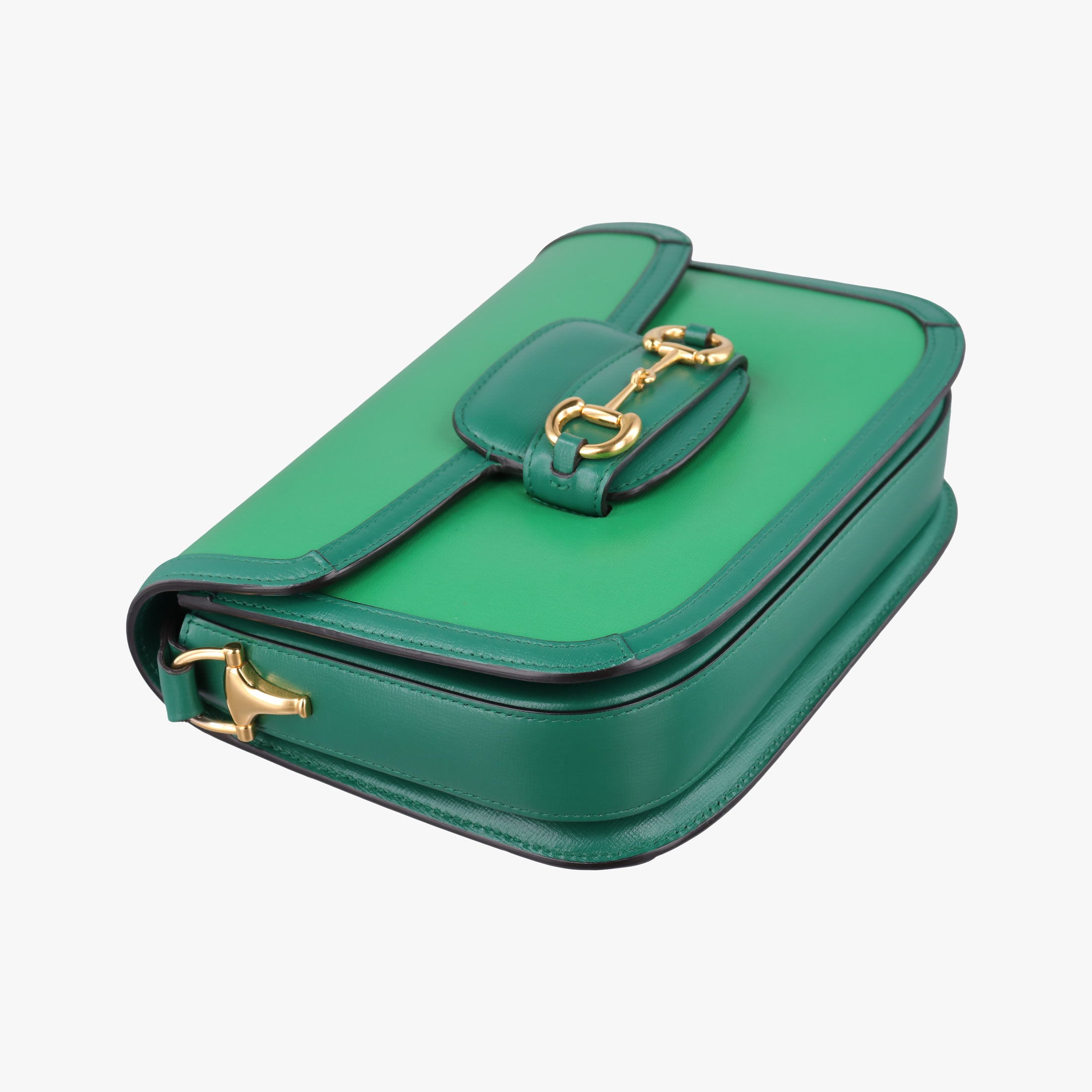 Secondhand Gucci The Hacker Project Horsebit 1955 Green Leather 602204 shoulderbag | stylenewstar